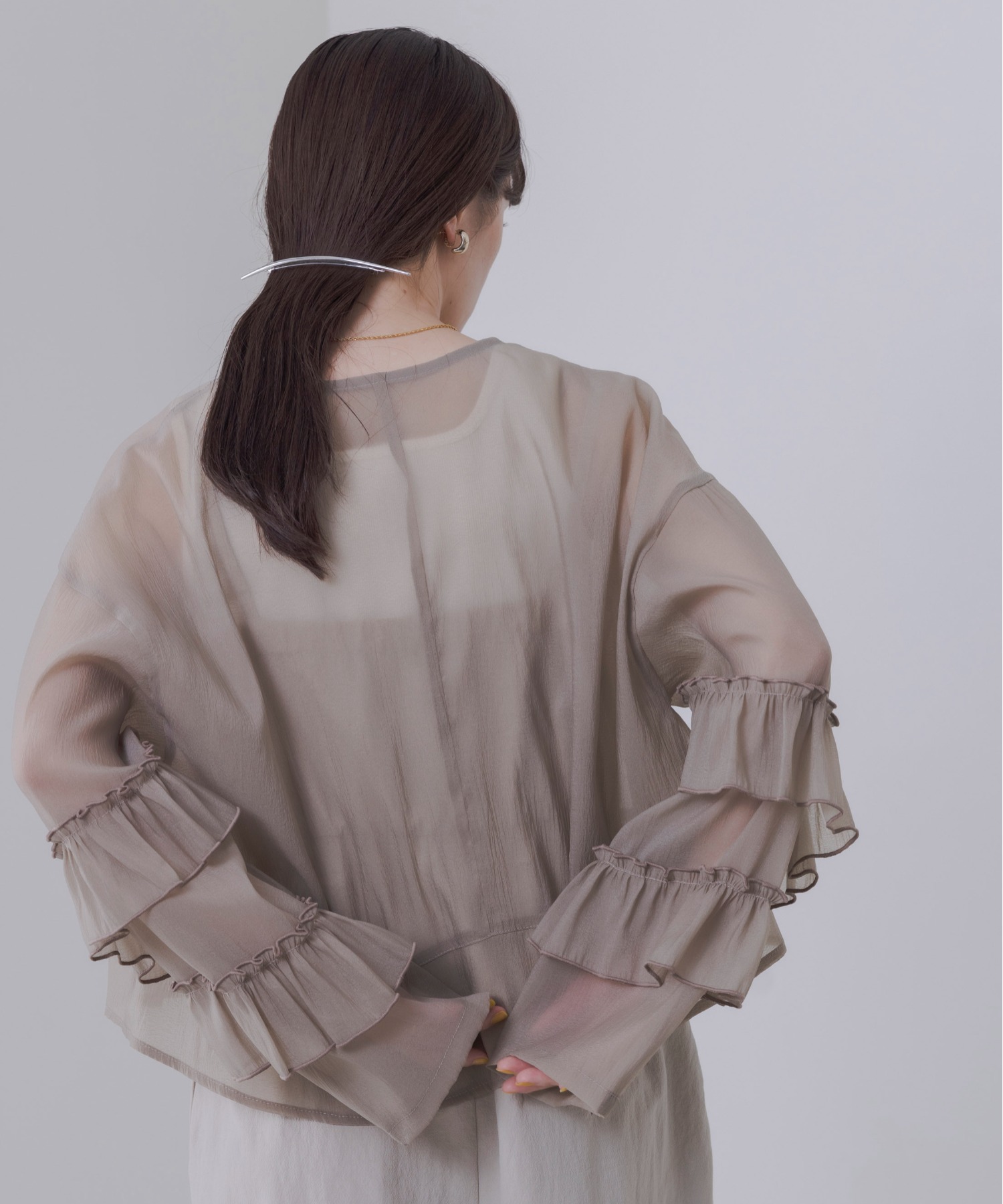 eimee law / フリルスリーブストライプシャツワンピース Eimee Law ☆完売 人気色☆ フリルスリーブストライプシャツ