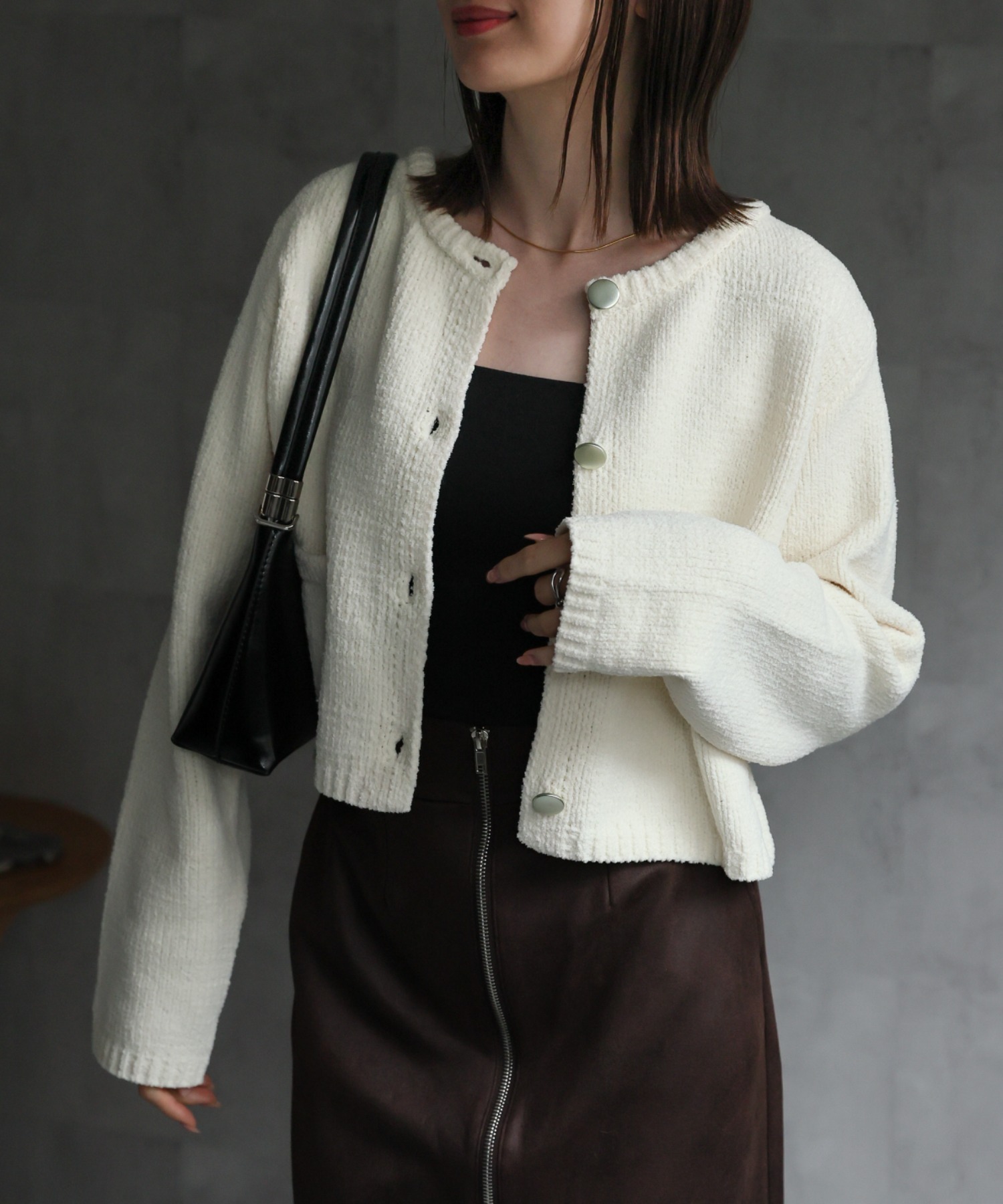 model：162cm 着用サイズ；F