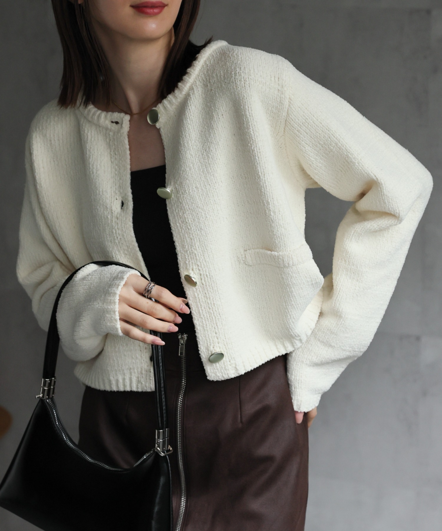 model：162cm 着用サイズ；F