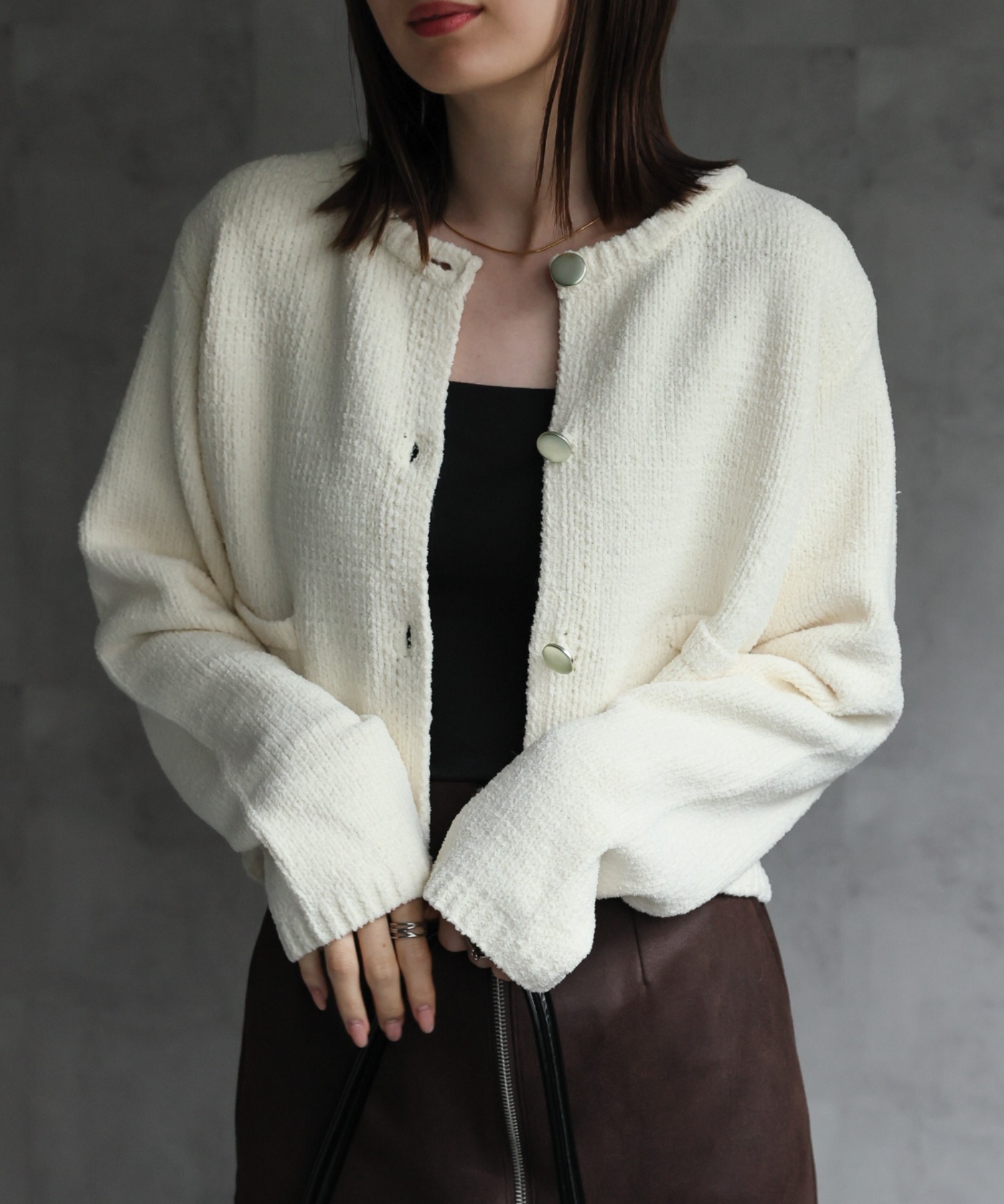 model：162cm 着用サイズ；F