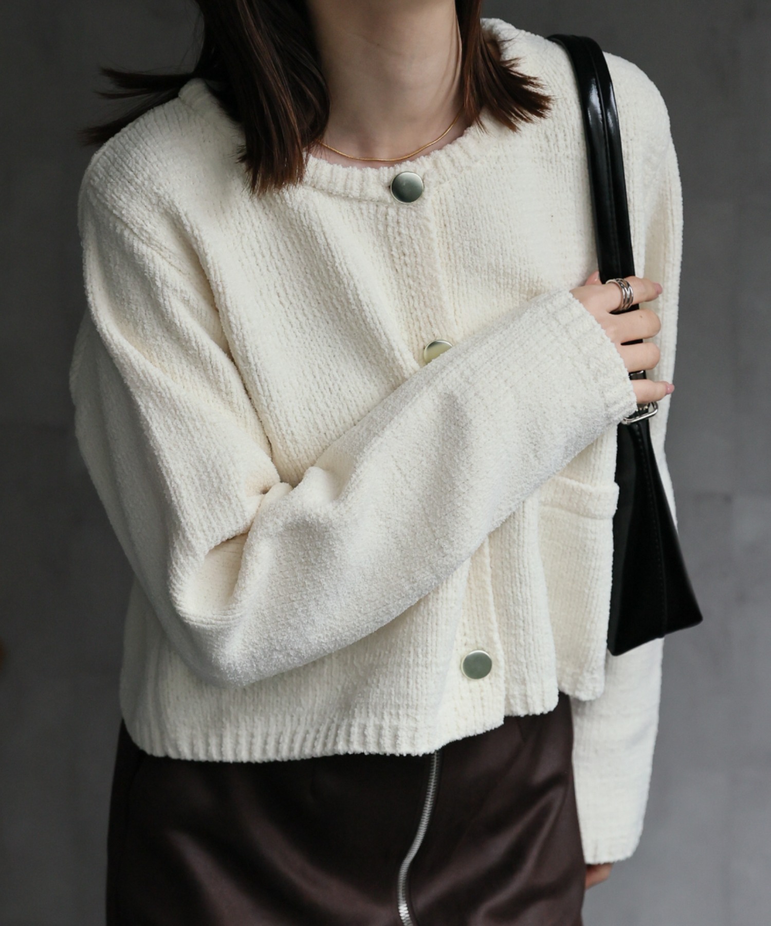 model：162cm 着用サイズ；F