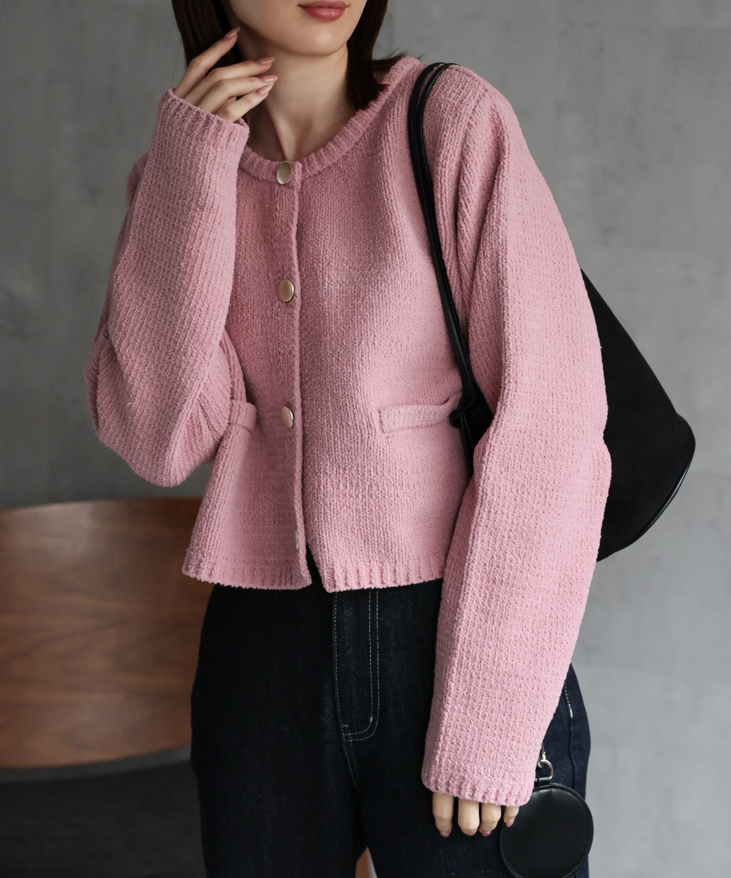 model：162cm 着用サイズ；F