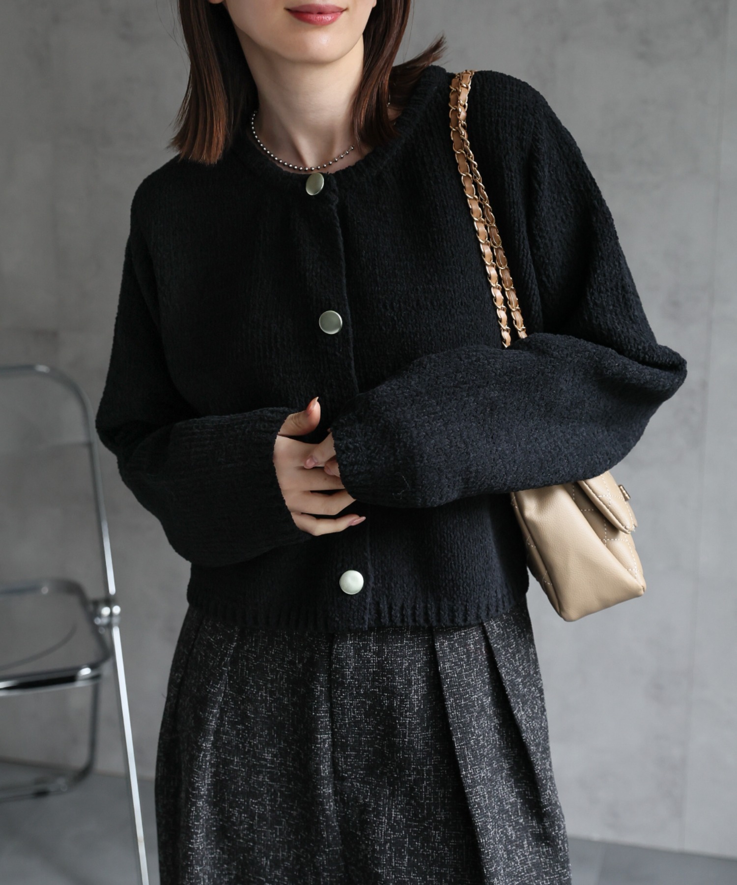 model：162cm 着用サイズ；F