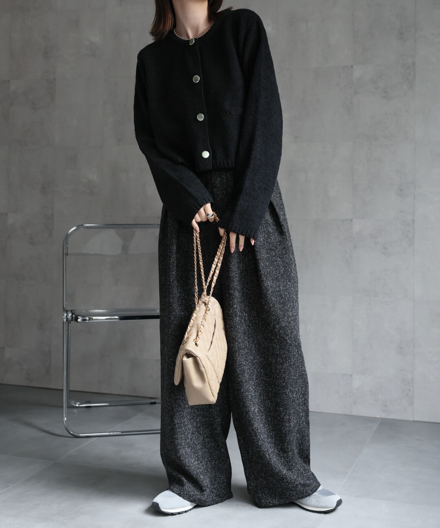 model：162cm 着用サイズ；F