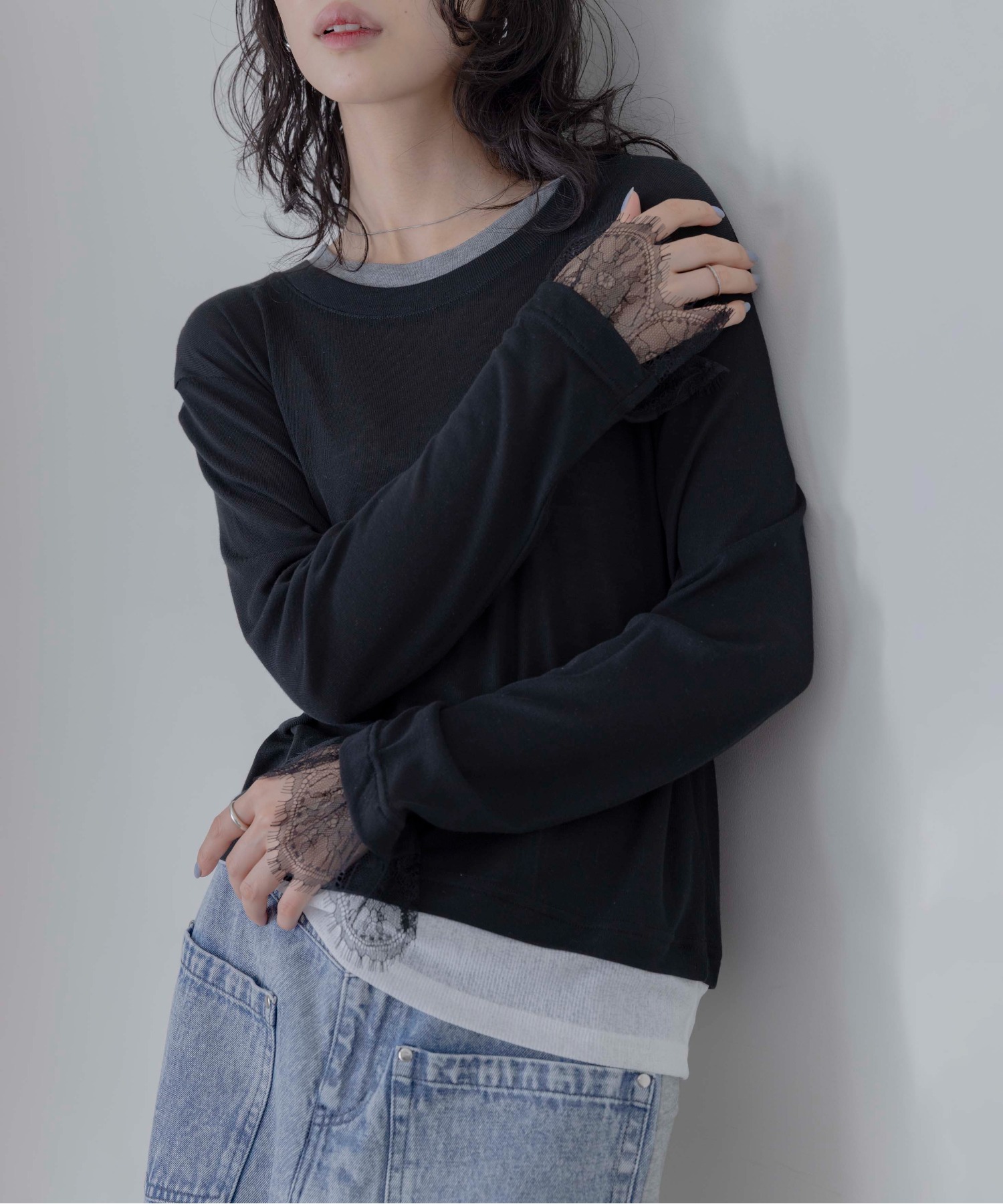 レースカフスレイヤードライクトップス Eimee Law│Eimee Law