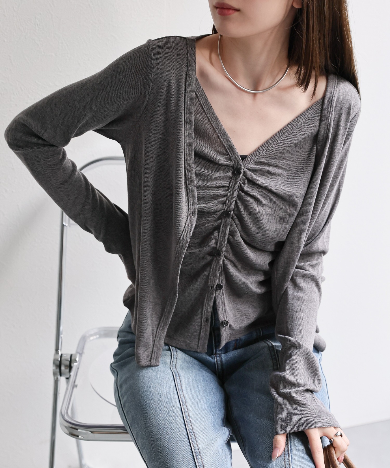 model：162cm 着用サイズ：F