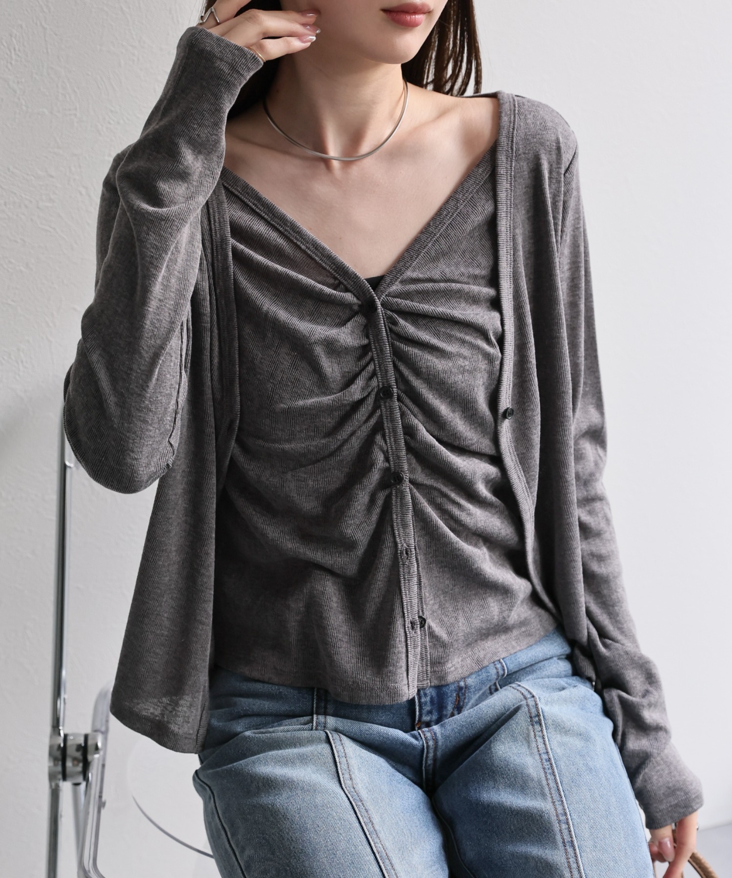 model：162cm 着用サイズ：F