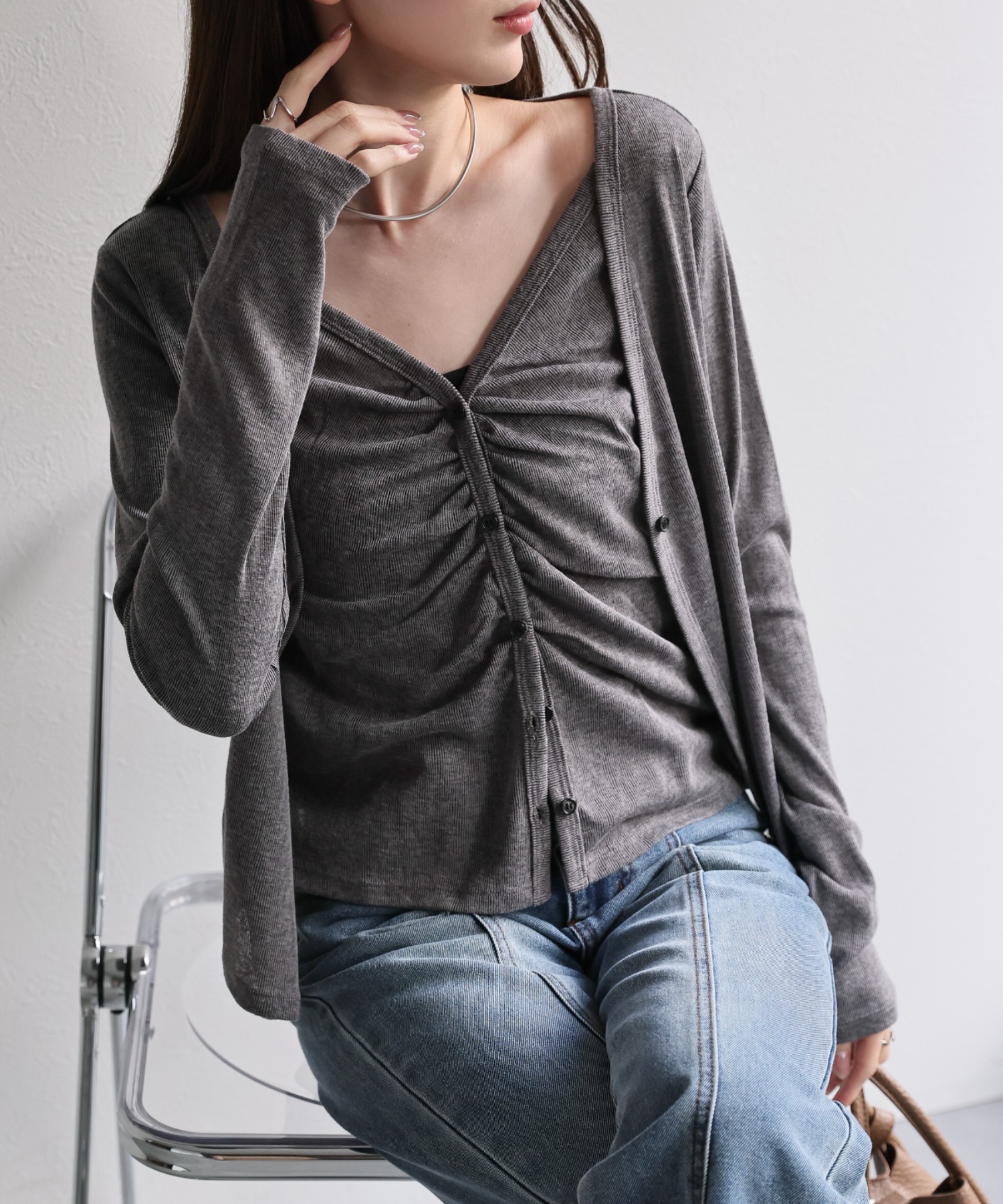 model：162cm 着用サイズ：F