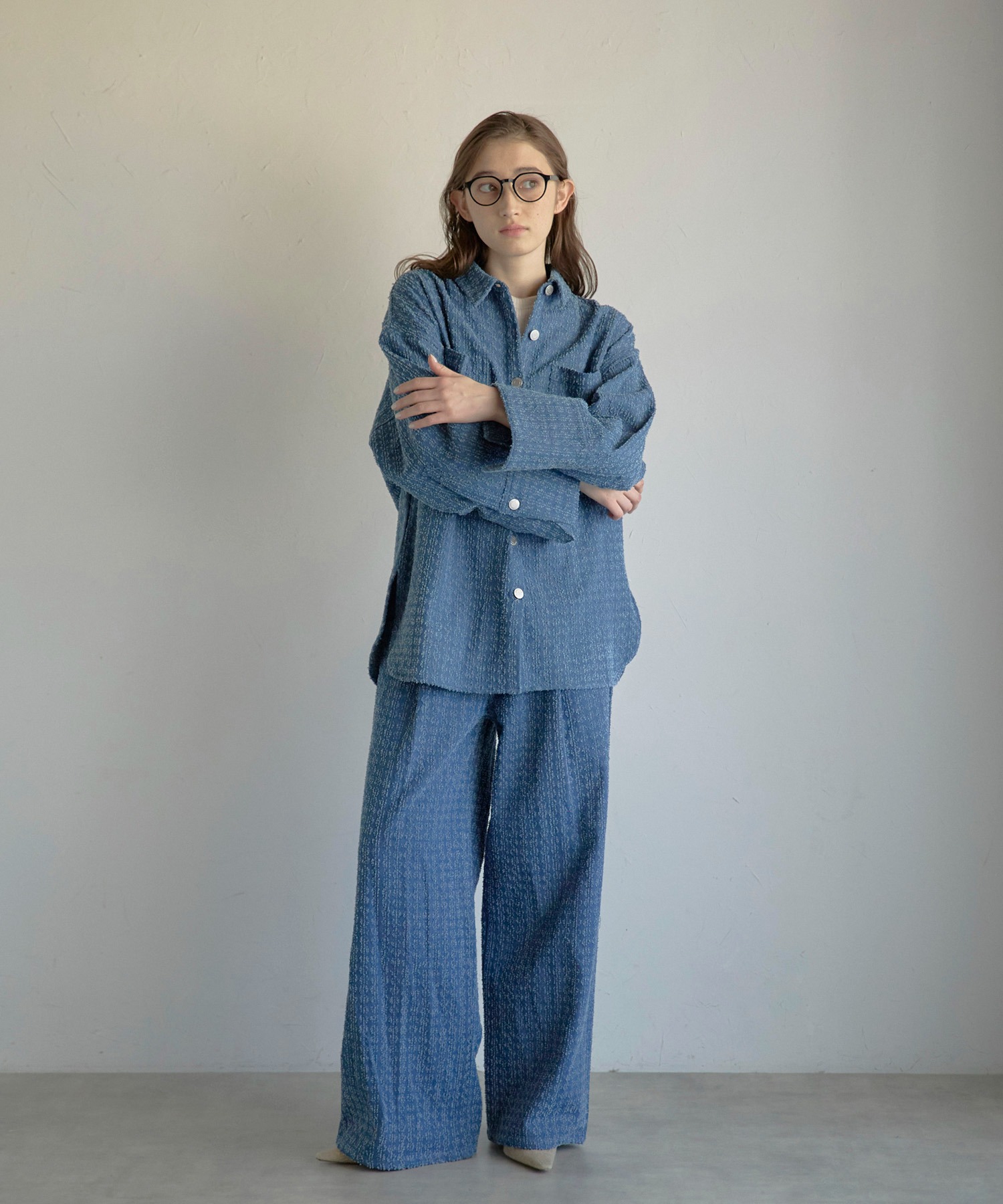 d.i.a. クラッシュデニム 25インチ BONJOUR SAGAN公式オンラインストア / crush denim pants / 切替タック