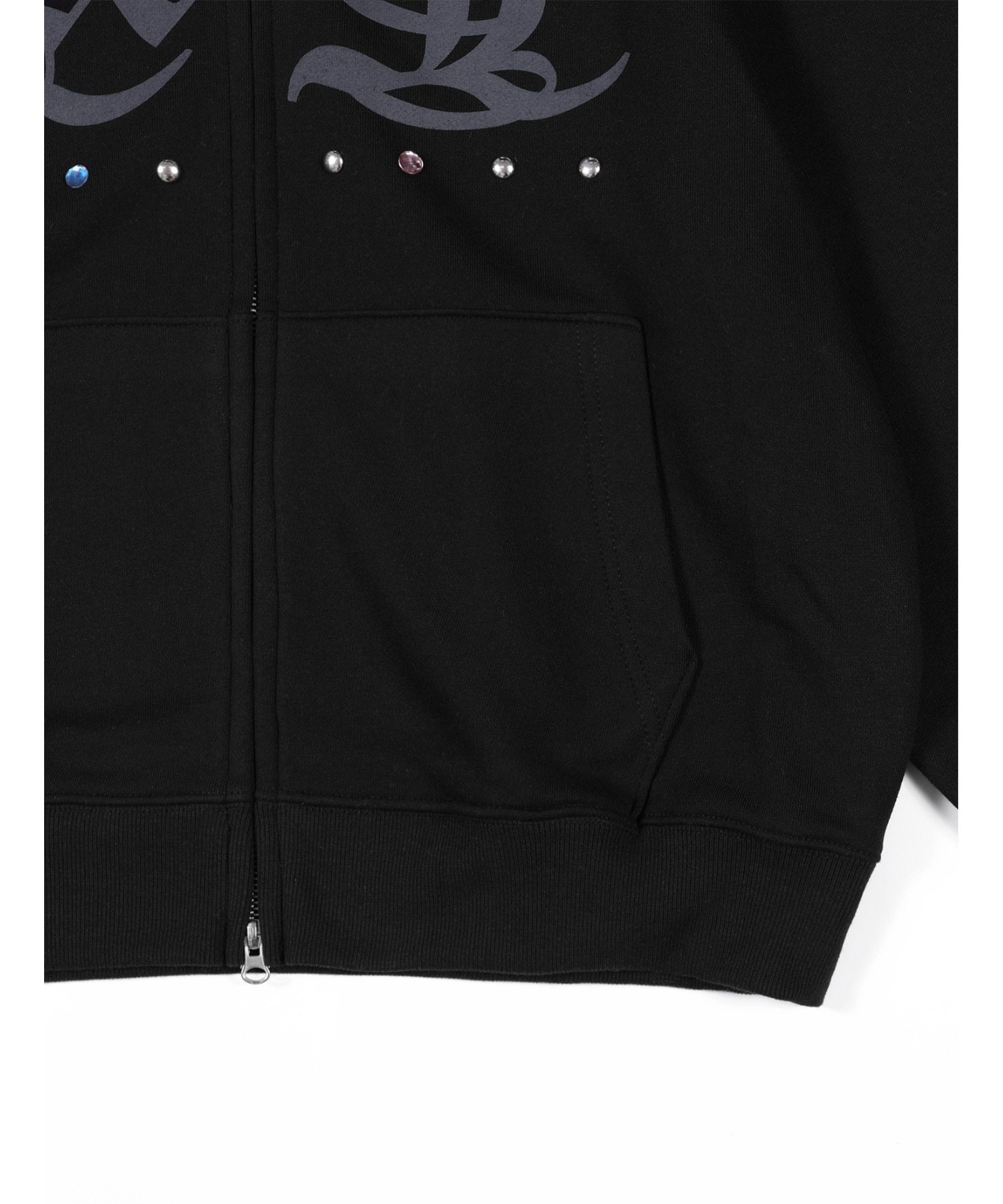 A'GEM/9 × .kom 『kaifai/カイファイ』 Glint Stud Hooded Zip-Up