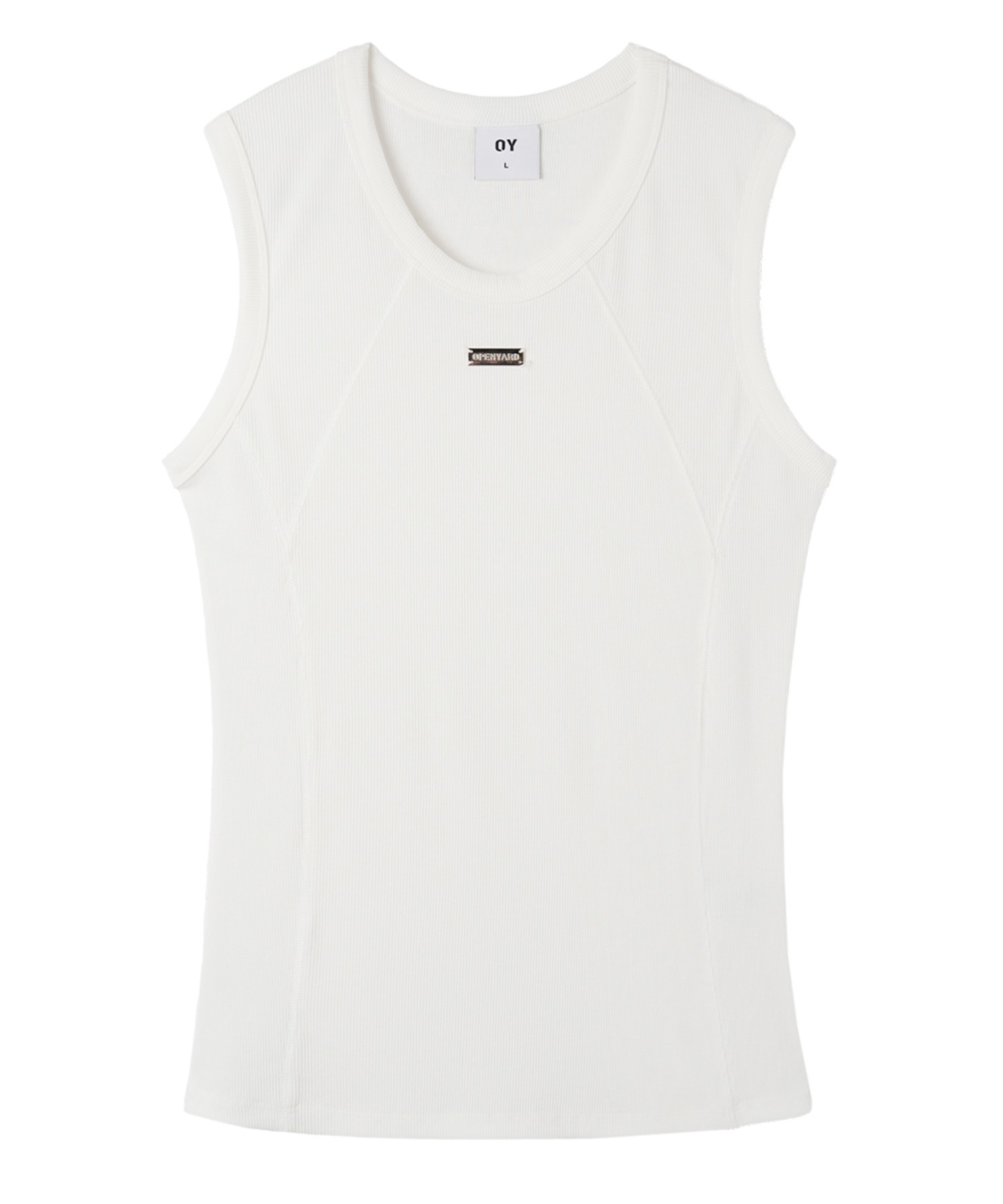 CDL TOKYO Cutting Sleeveless Tee 白S ØMI OY/オーワイ』METAL LOGO CUTLINE SLEEVELESS/メタルロゴカットライン