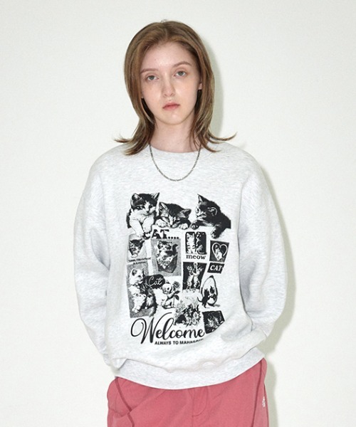mahagrid/マハグリッド』 CAT COLLAGE SWEATSHIRT/キャット