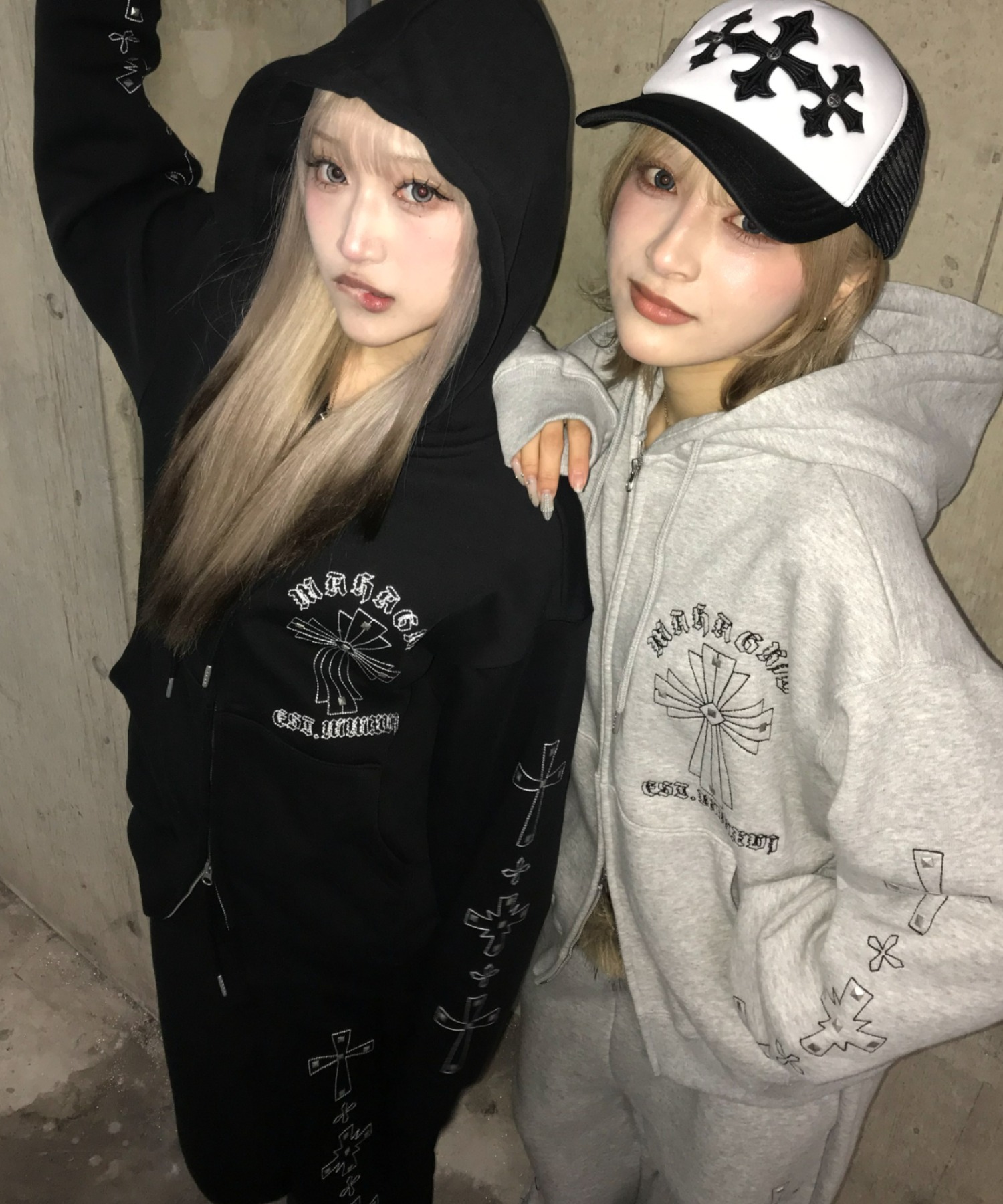 00s イギリス製 MAHARISHI マハリシ ダブルジップ ベスト mahagrid 『mahagrid/マハグリッド』 Cross Studs Zip-Up Hoodie