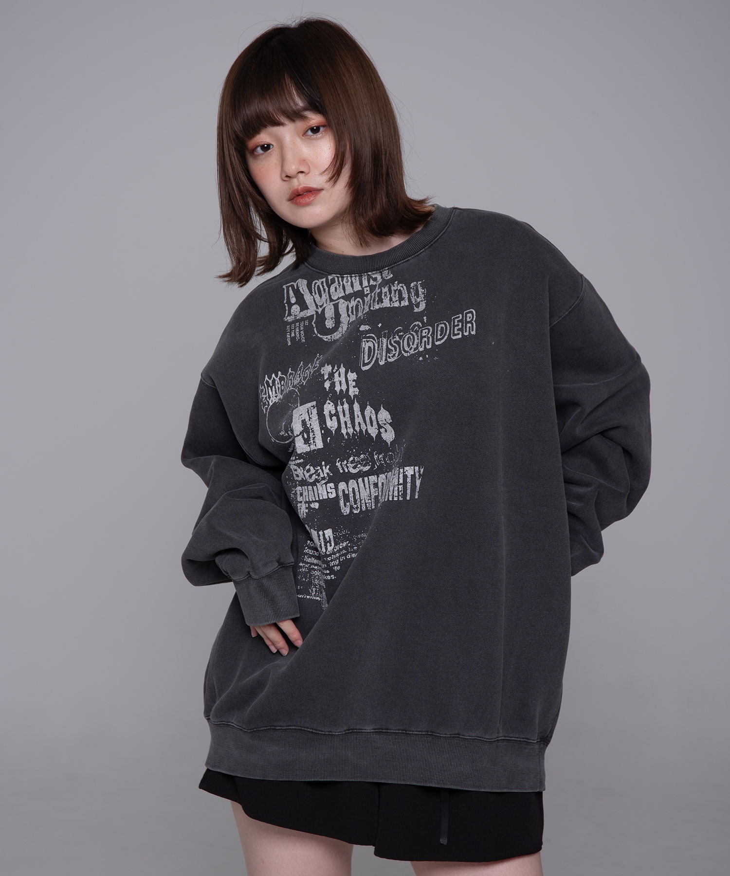 トレーナー スウェット 「mahagrid/マハグリッド」 DISORDER PIGMENT SWEATSHIRT/ディスオーダーピグメントスウェット mahagrid/マハグリッド』 DISORDER PIGMENT SWEATSHIRT/ディス