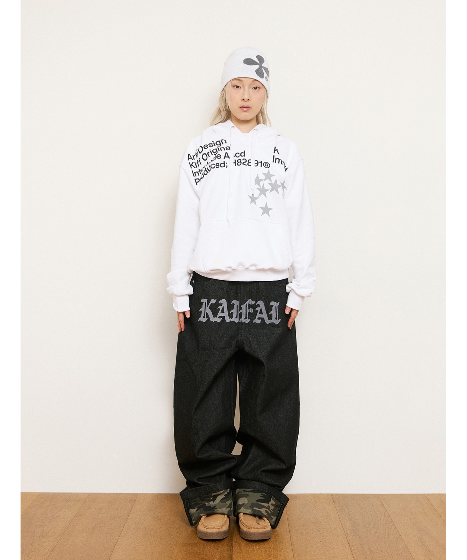 A'GEM/9 × .kom 『kaifai/カイファイ』Camo Roll Up Denim Pants/カモ