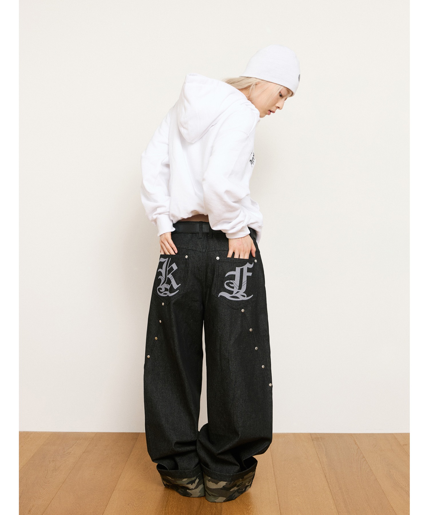 A'GEM/9 × .kom 『kaifai/カイファイ』Camo Roll Up Denim Pants/カモ