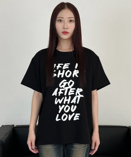 ★DXOH★OVERFIT SHIRT CHARCOAL★正規品/韓国直送料込/人気 A'GEM/9 × .kom『DXOH/ディソエイチ』LIFE T-SHIRT/ライフティー