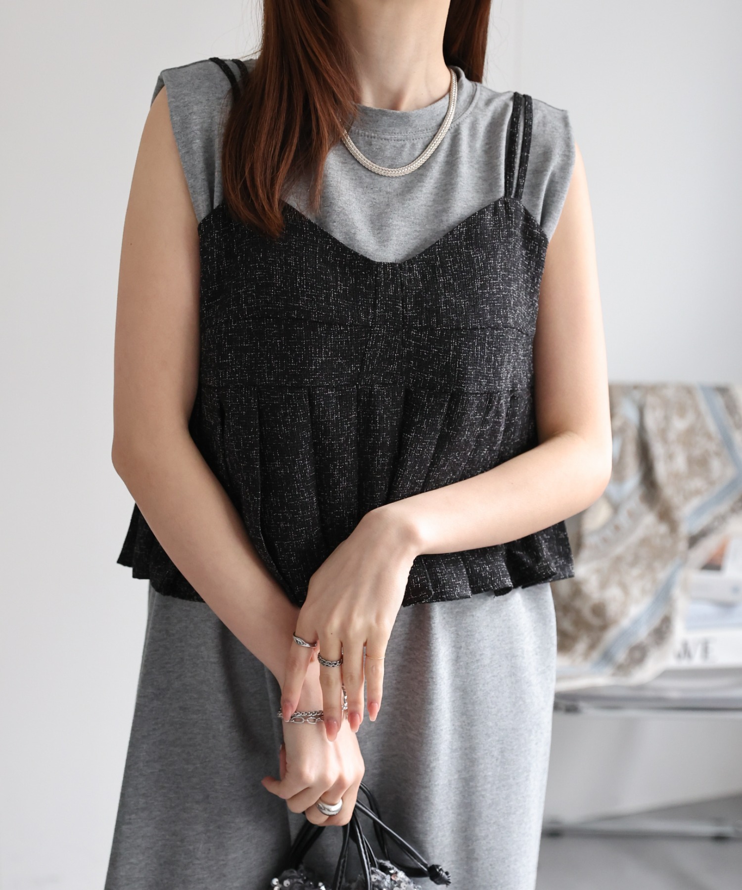 model：162cm 着用サイズ：F