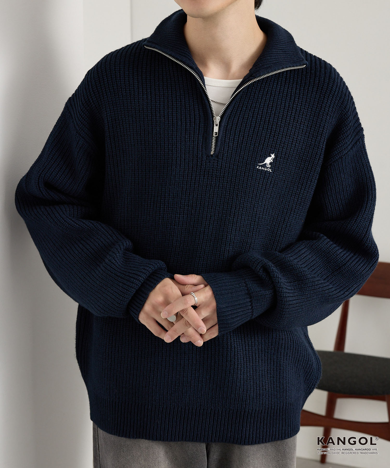 KANGOL/カンゴール 別注 ロゴ刺繍 バルキー オーバーサイズ ハーフ