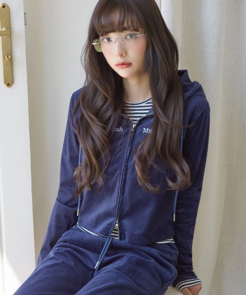 A'GEM/9 × .kom 『muah muah/ムーアムーア』 LOGO STITCH VELVET