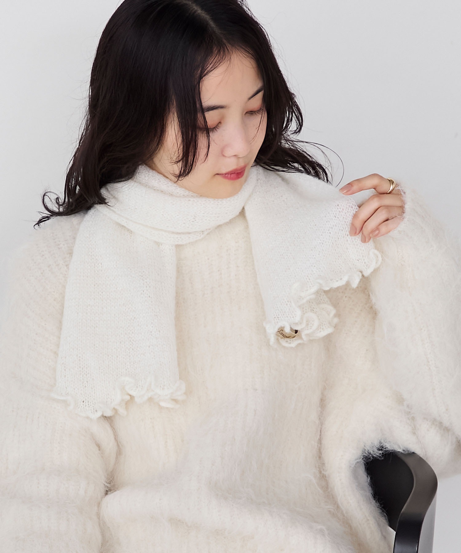 forksy.】【Santelli Francesca】フリルニットマフラー / サンテッリ