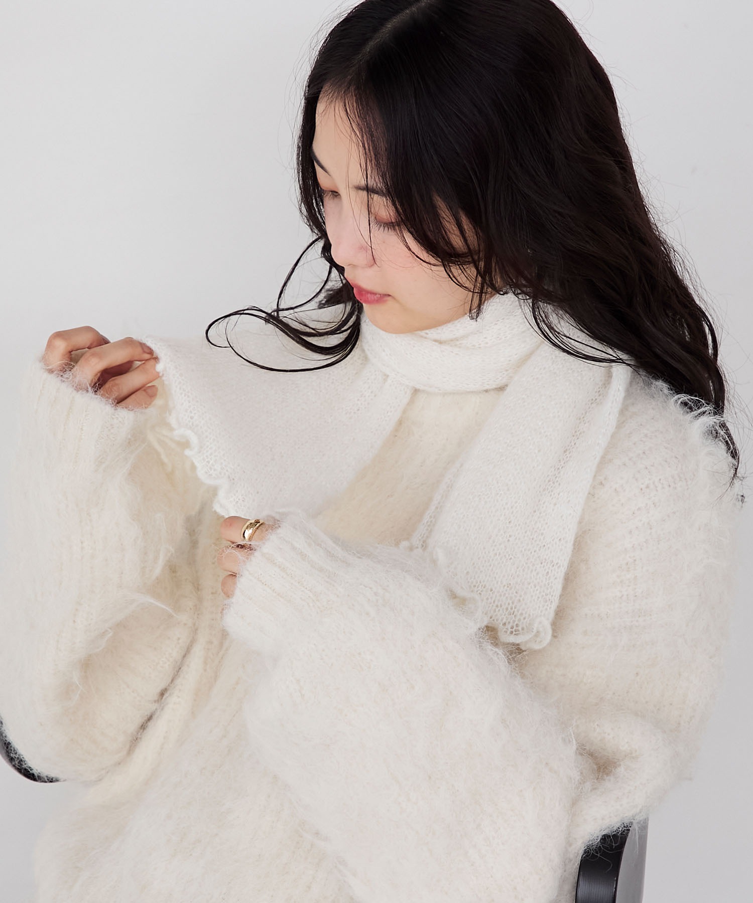 forksy.】【Santelli Francesca】フリルニットマフラー / サンテッリ