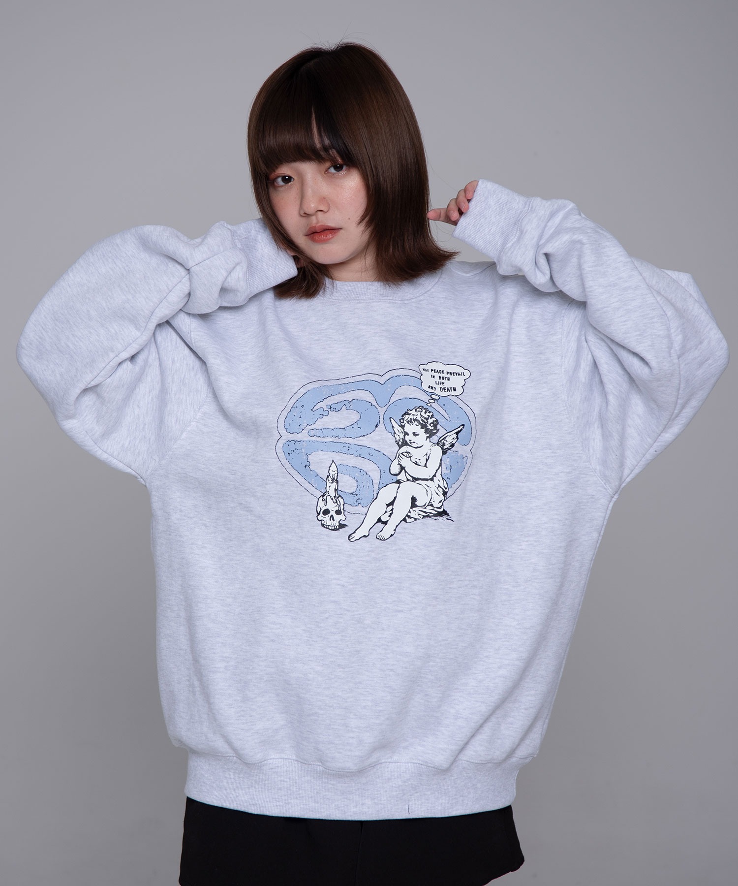 トレーナー スウェット 「mahagrid/マハグリッド」 ANGEL ECLIPSE SWEATSHIRT/エンジェルエクリプススウェットシャツ レ mahagrid/マハグリッド』 ANGEL ECLIPSE SWEATSHIRT/エンジェル