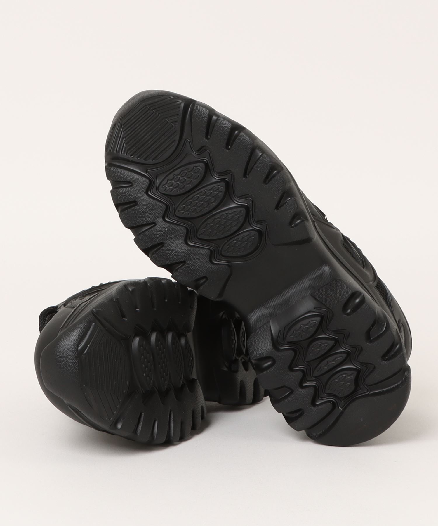 軽量/293g/厚底/5cm/カップインソール】厚底スニーカー ALL BLACK