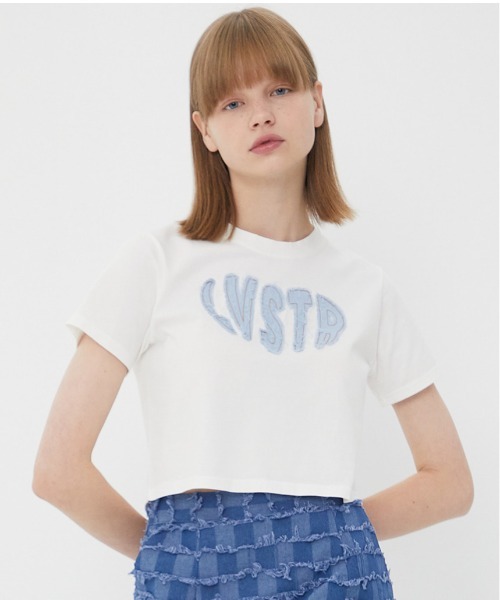 LUV IS TRUE/ラブ イズ トゥルー』GV APPLIQUE CROP TEE/ アップリケ