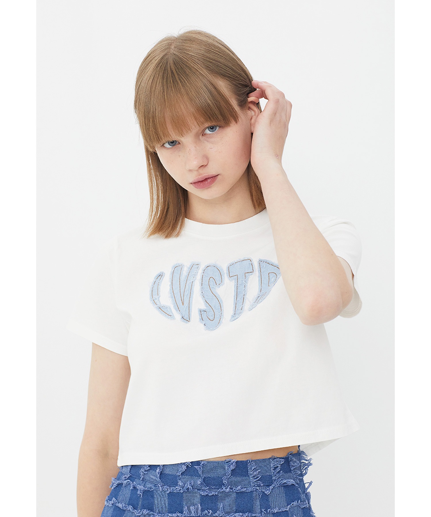 店舗限定 AEAE LOVE AE T-SHIRTS クロップド 半袖 白 韓国 aeae tシャツ WEB LOGO CROP T-SHIRTS レディース メンズ