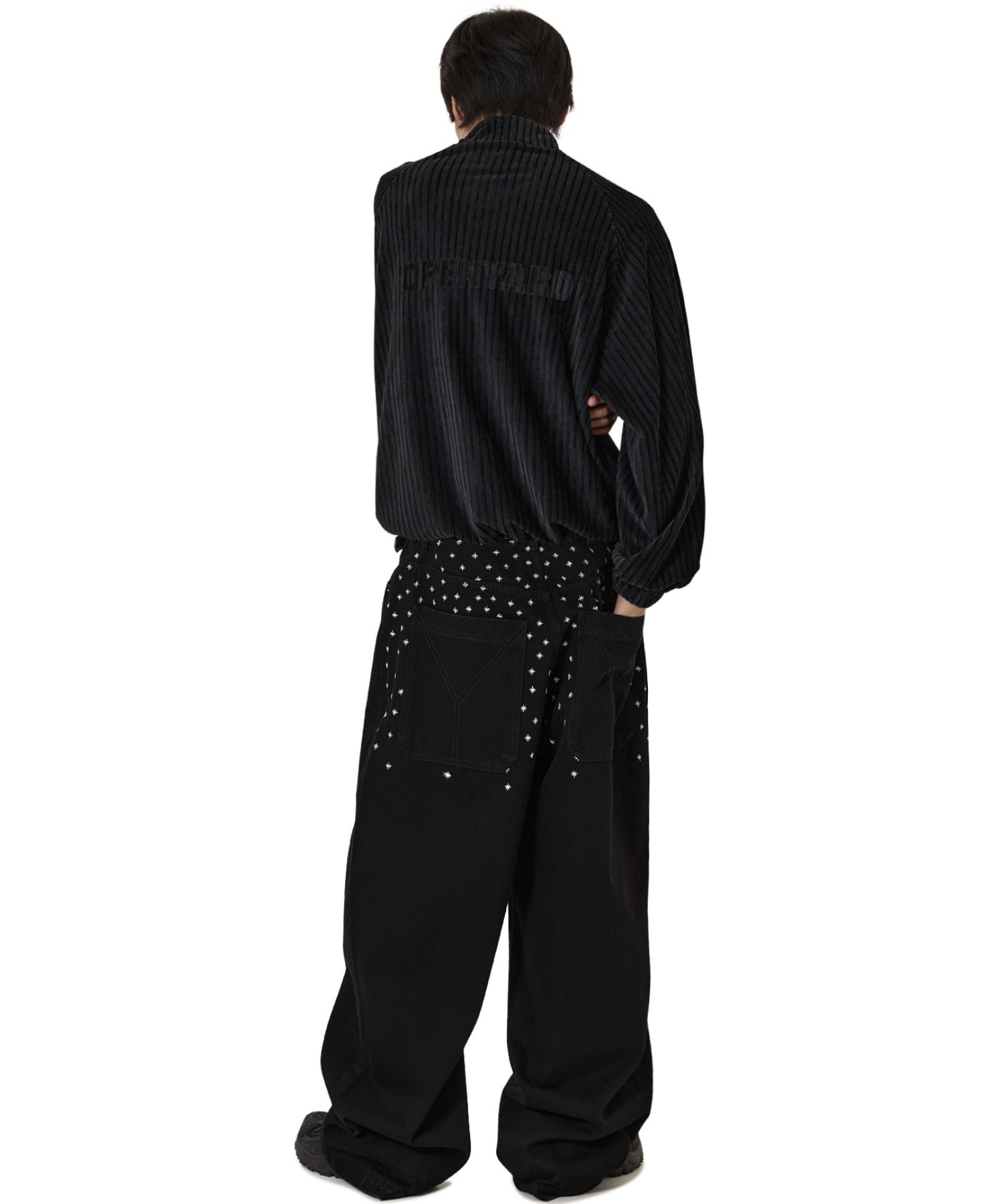 OY/オーワイ』STRIPED VELOUR ZIP UP JACKET/ストライプベロアジップ