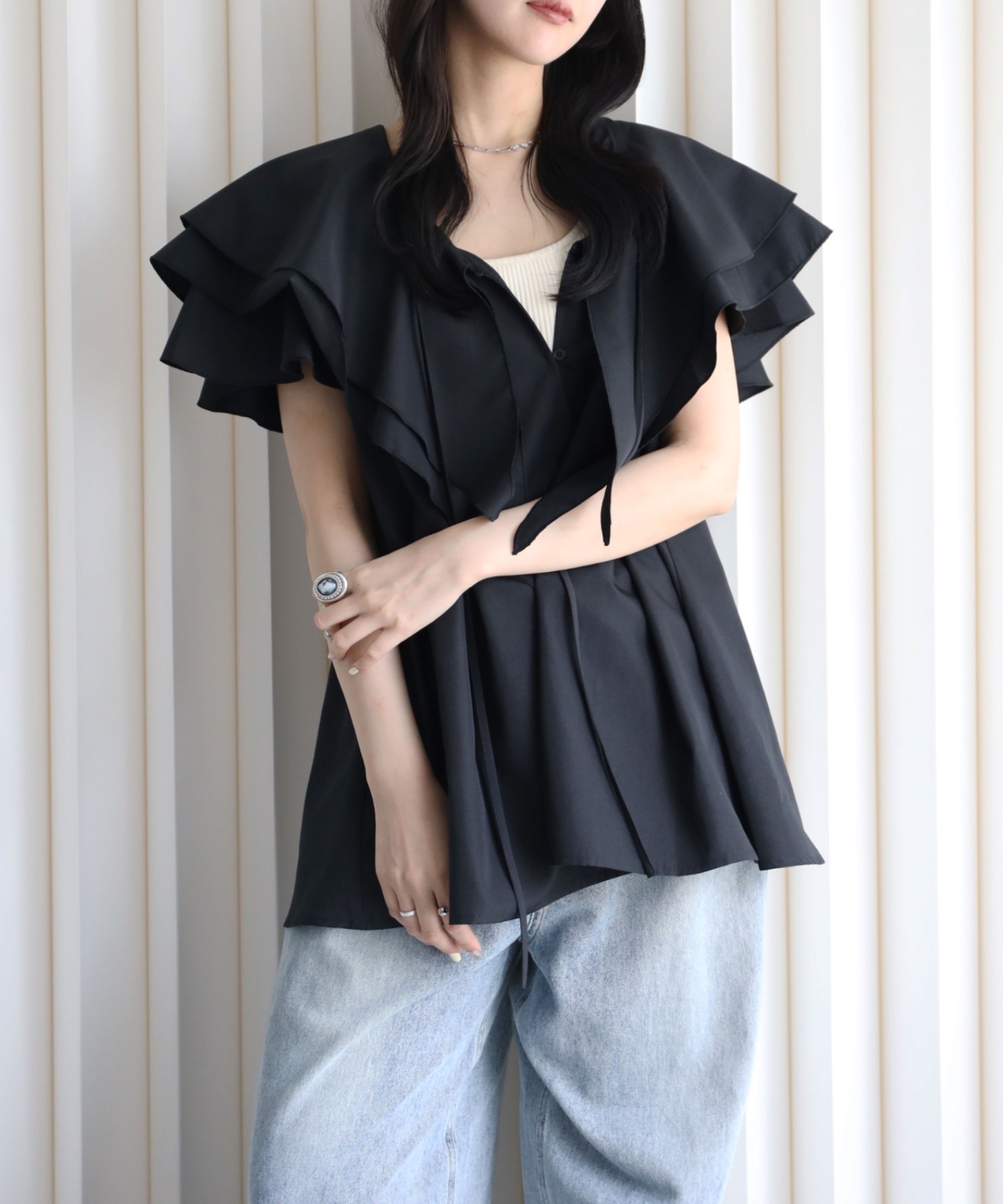 model：164cm. 着用サイズ：FREE