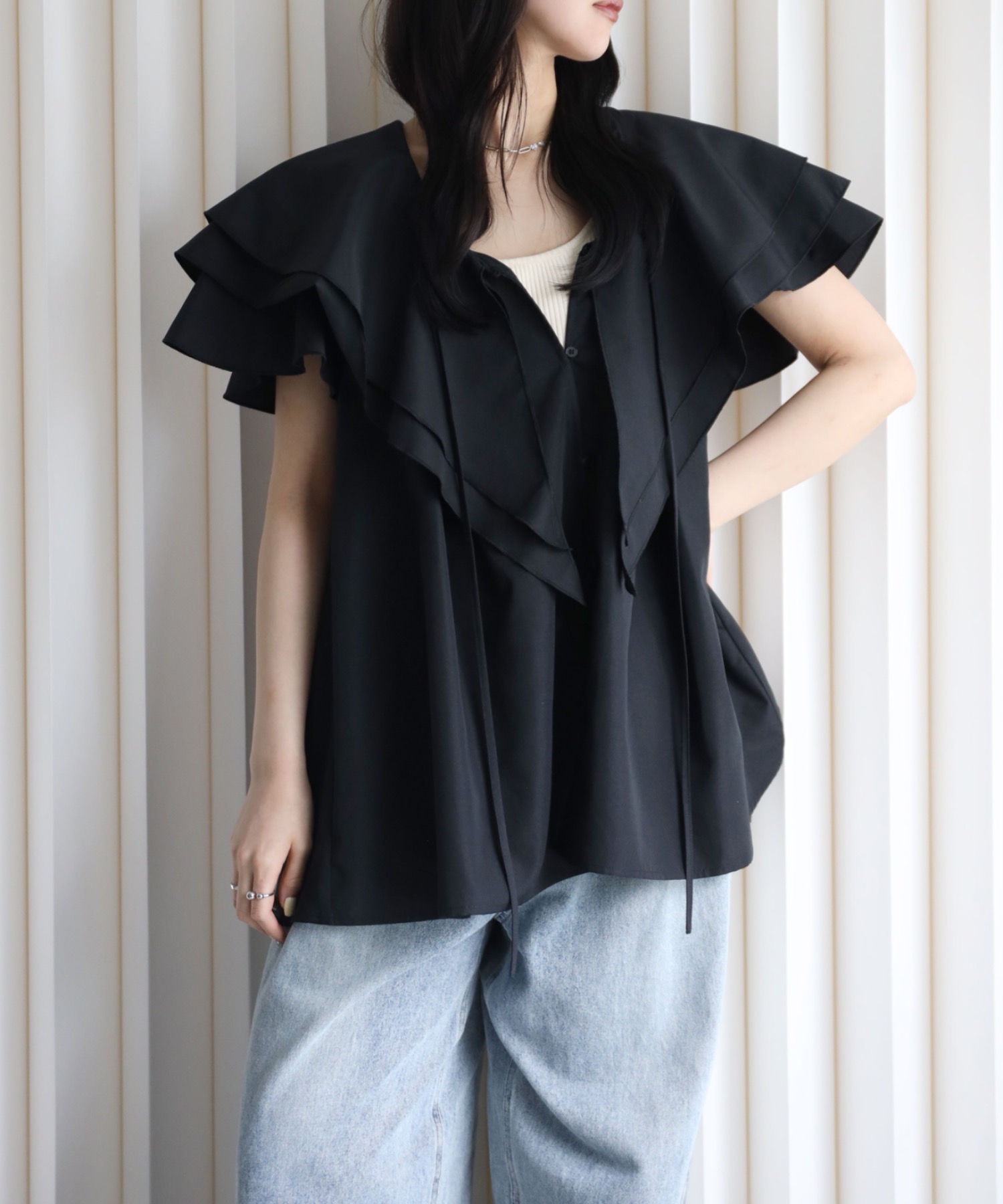 model：164cm. 着用サイズ：FREE