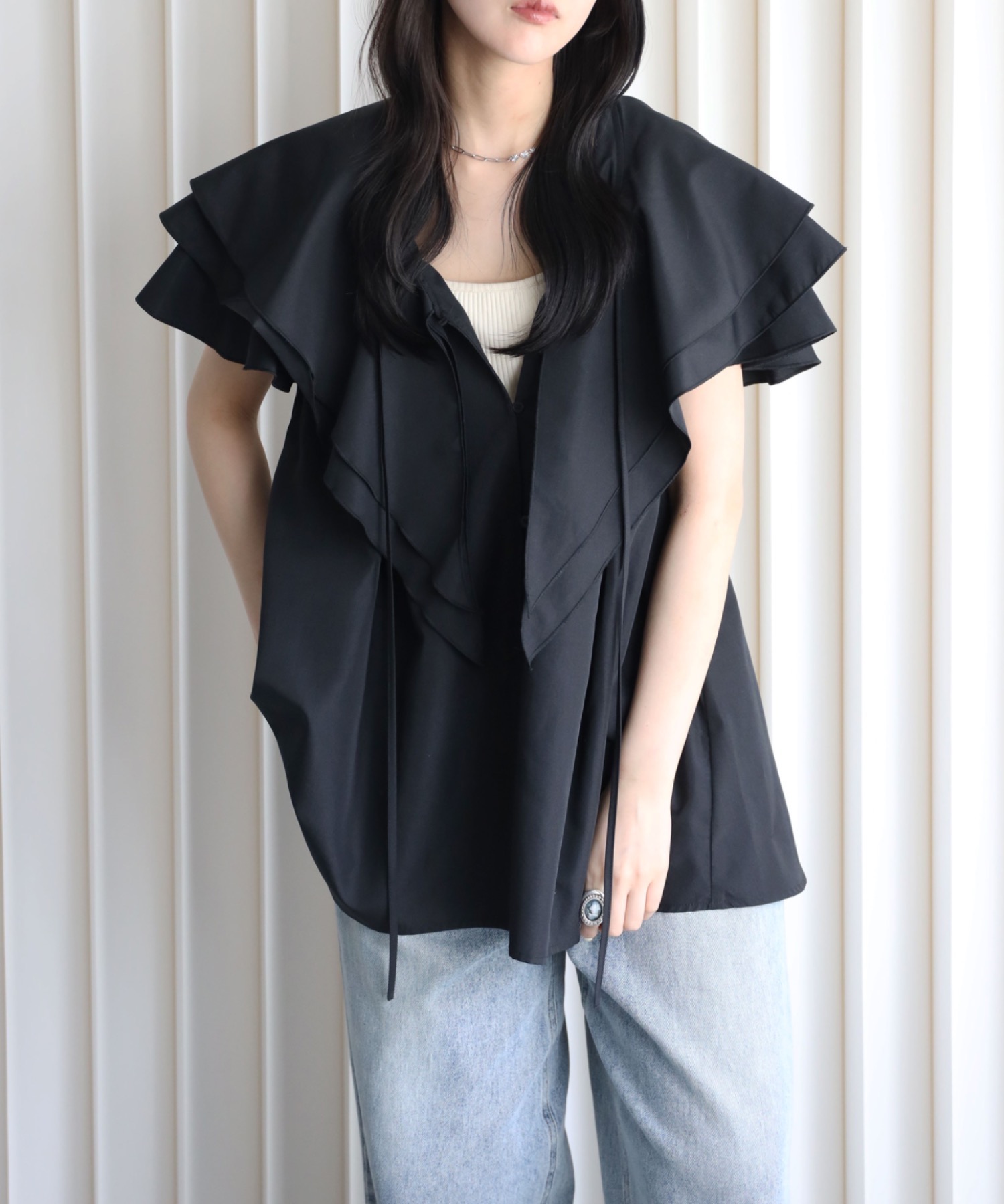 model：164cm. 着用サイズ：FREE