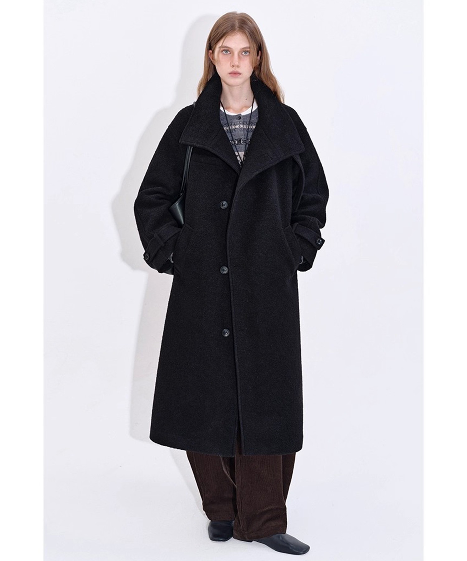 スタンドカラー ウールロングコート FD25W055【Fano Studios】【2025AW