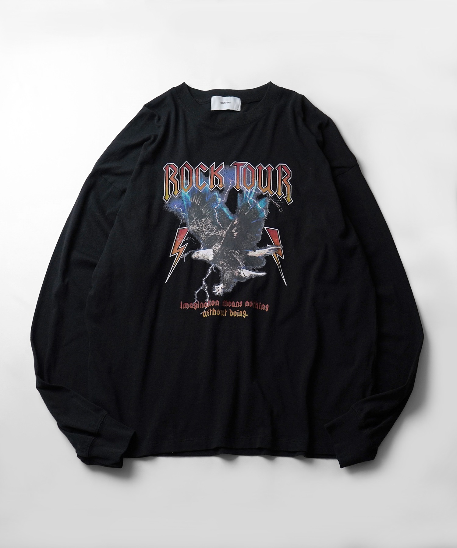 VinTageラック ретропринт Pigment 加工 big silhouette bandron T cut‑sew