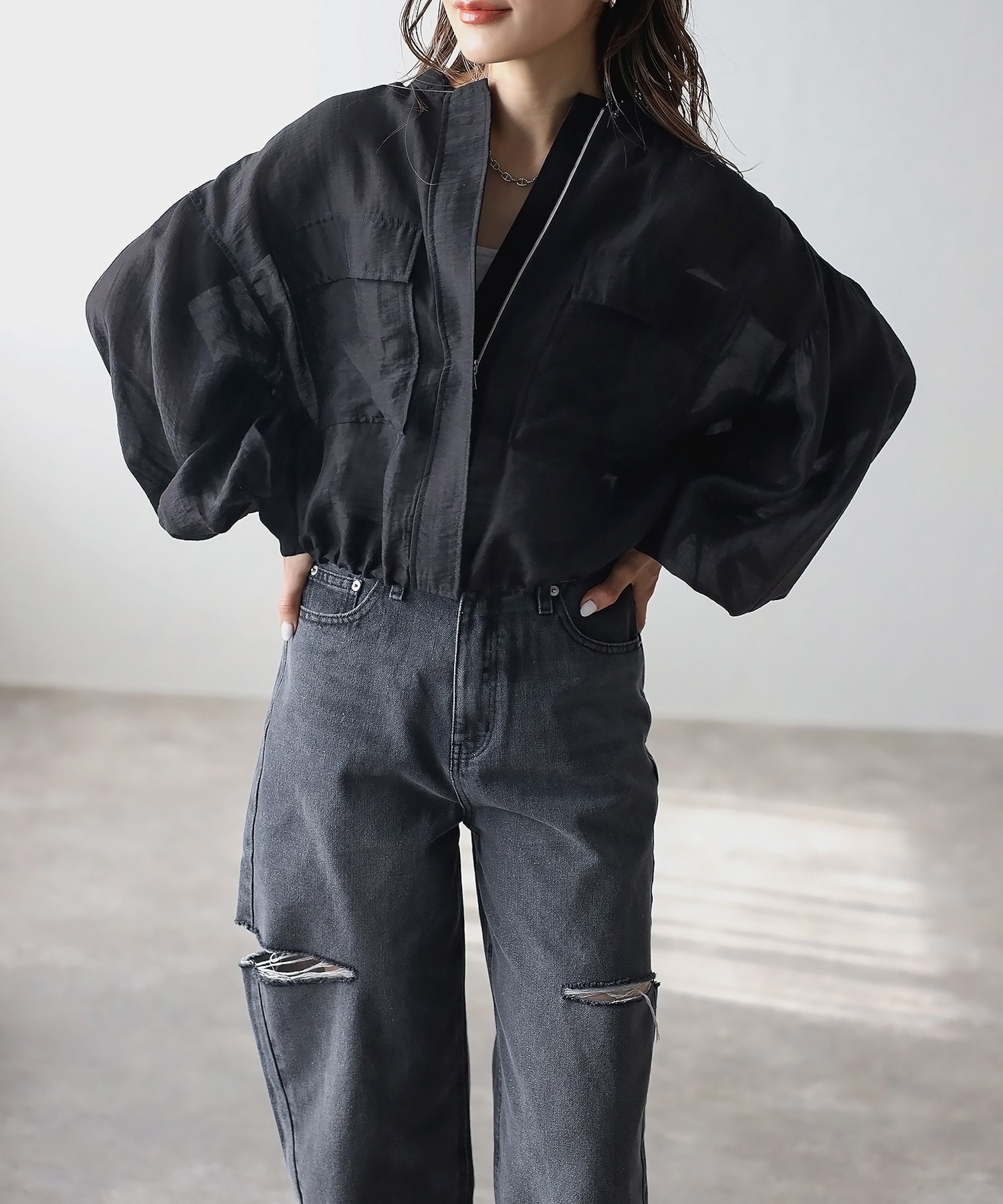 model：H165 着用サイズ：FREE