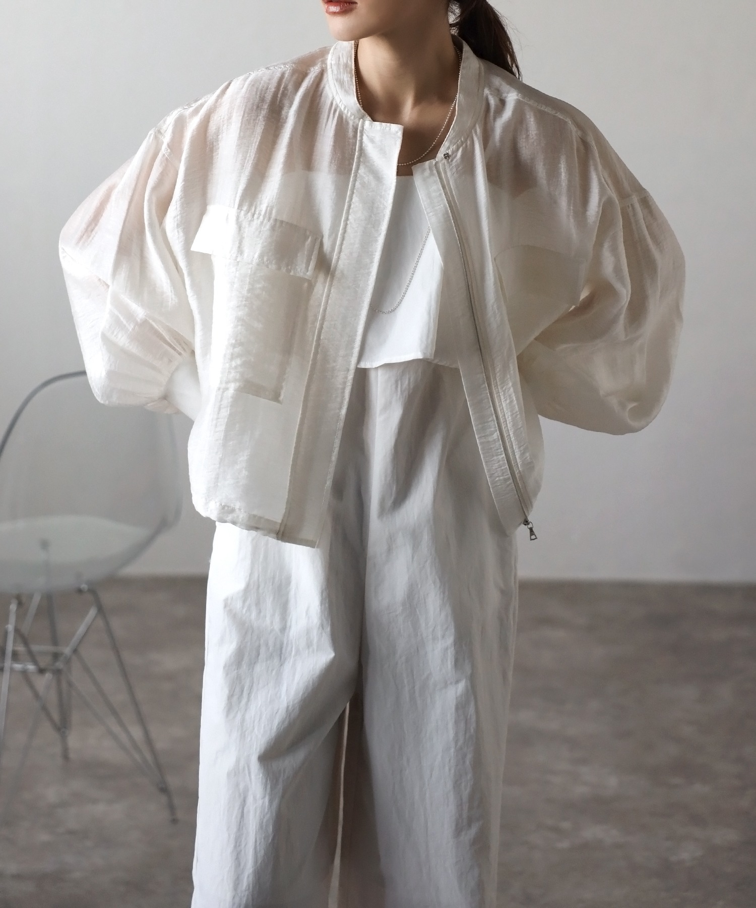 model：H165 着用サイズ：FREE