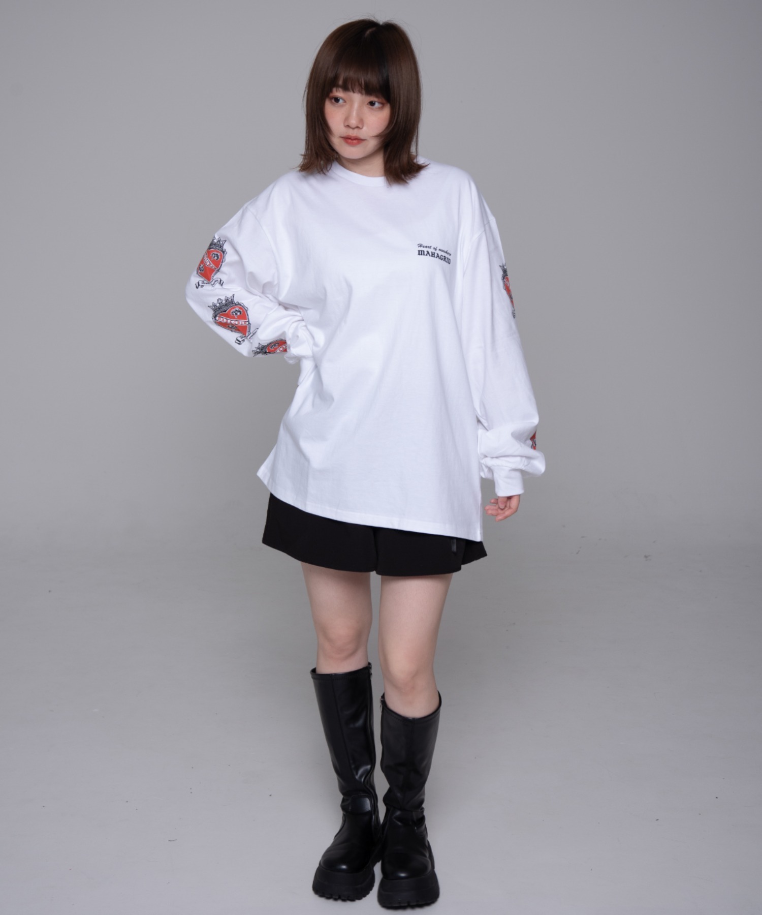 【mahagrid】24FW★ HEART LOGO LS TEE mahagrid/マハグリッド』 HEART LOGO LS TEE/ハートロゴ長袖T
