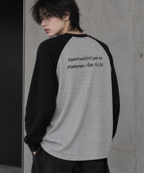 Openyard/オープンヤード』WAFFLE RAGLAN LONG SLEEVE TEE/ワッフル
