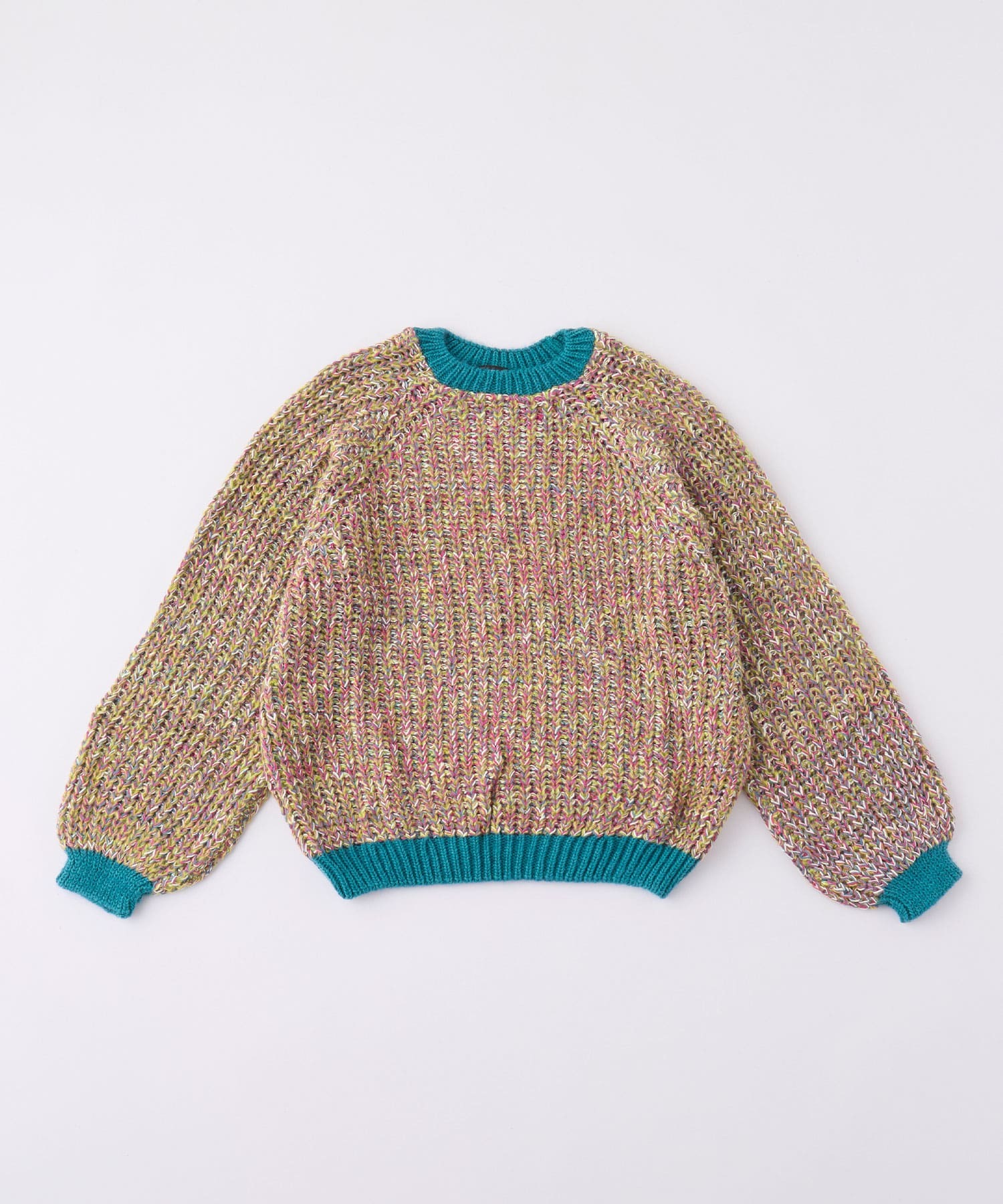 【forksy.】【Cara & The Sky】DEBBIE オーバーサイズミックスヤーンバルーンスリーブローゲージニット