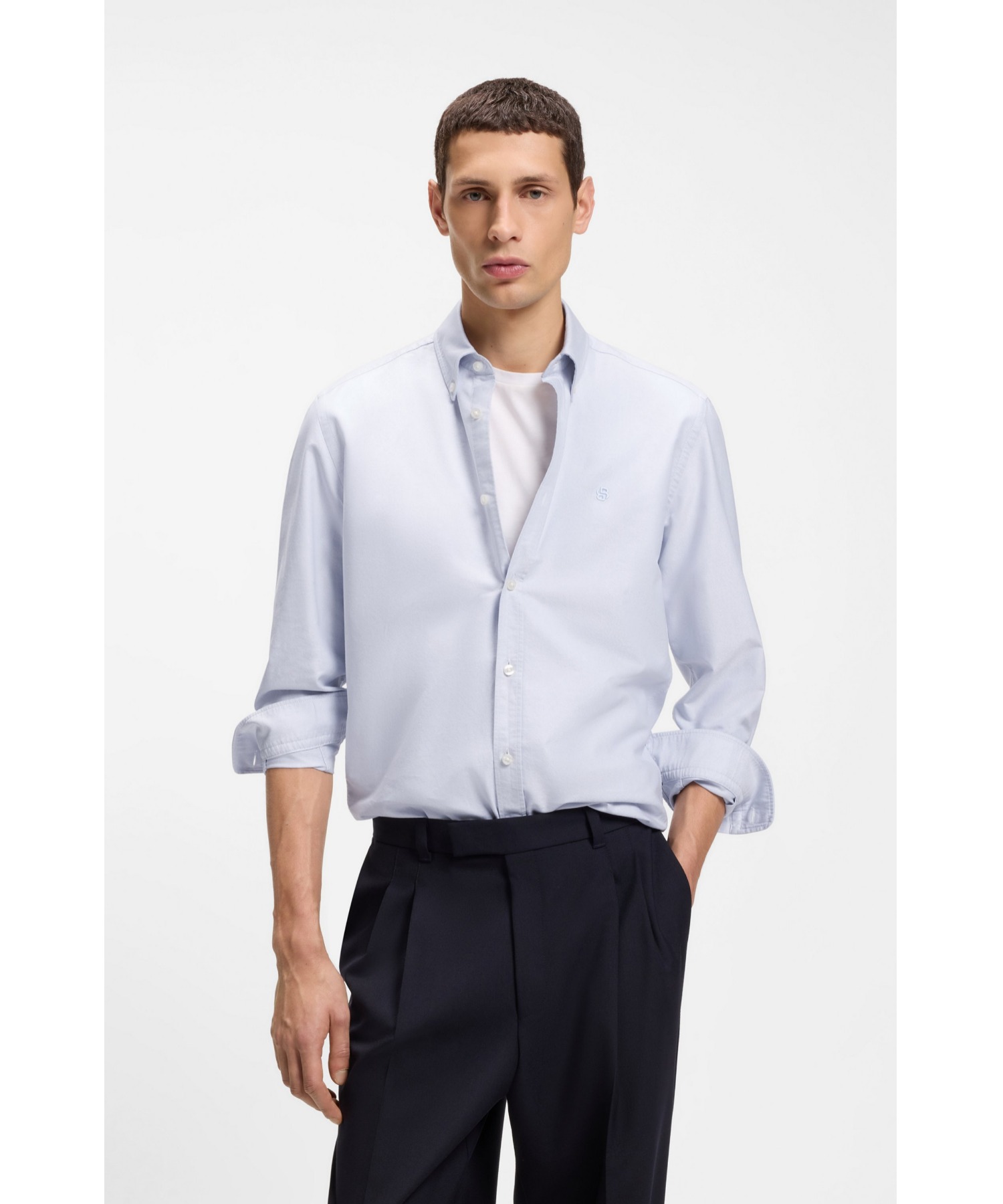Регулярный футболочный принт — футболка с контрастными вставками (Cotton Oxfords)