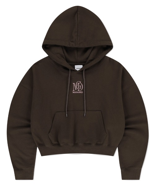 mahagrid MGD SERIF LOGO CROP HOODIE — укороченное худи с логотипом