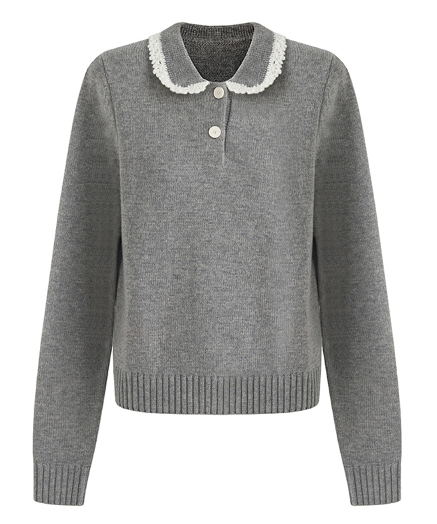 レースポロカラー ウールニットトップス FQ24S121【Fano Studios