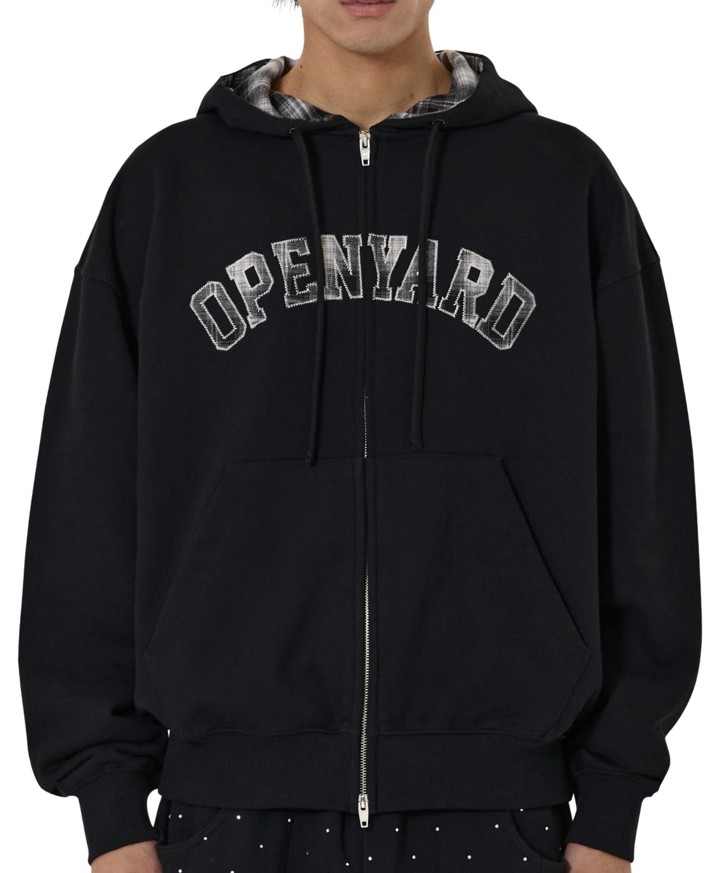 OY/オーワイ』FLANNEL CHECK LOGO HOODIE ZIP UP/フランネルチェック