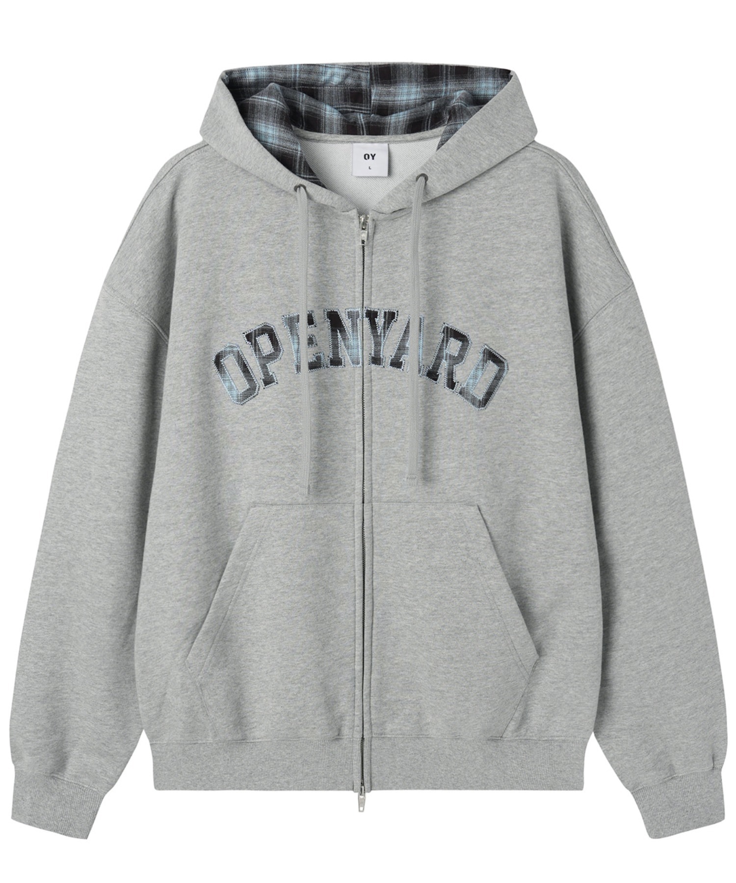 OY/オーワイ』FLANNEL CHECK LOGO HOODIE ZIP UP/フランネルチェック
