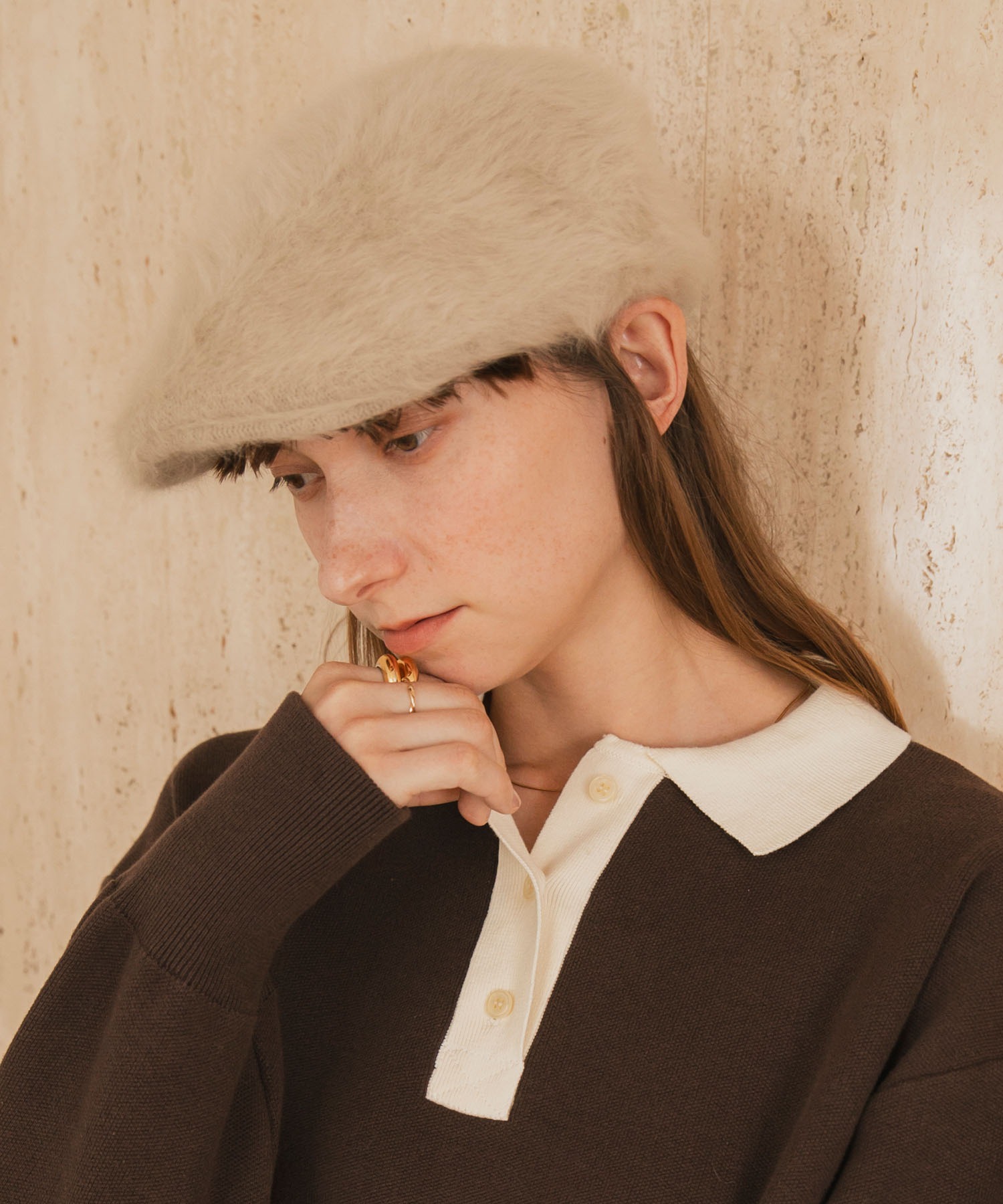 forksy.】ボリュームフェイクファーハンチングベレー帽 forksy.│MONO