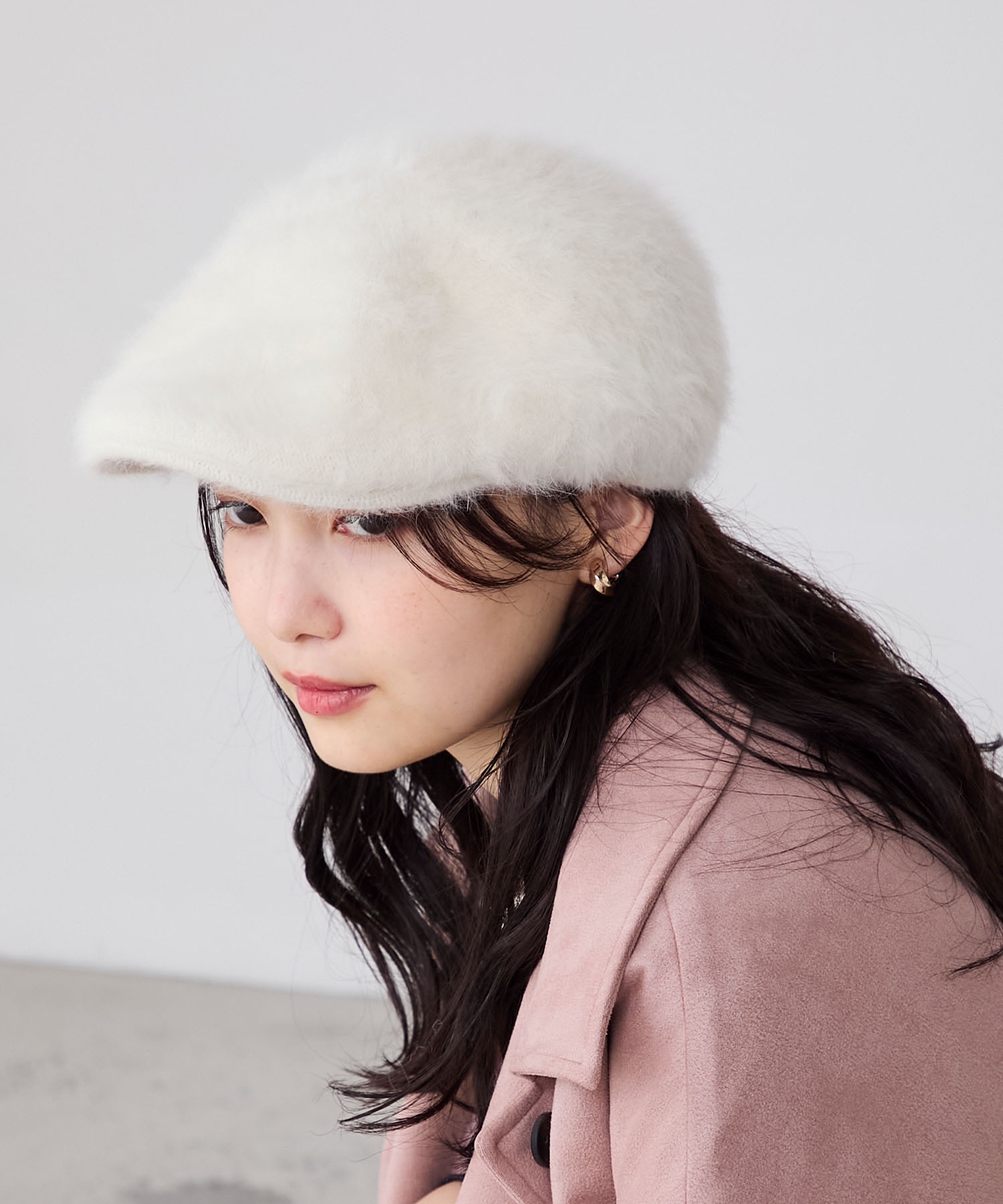 forksy.】ボリュームフェイクファーハンチングベレー帽 forksy.│MONO