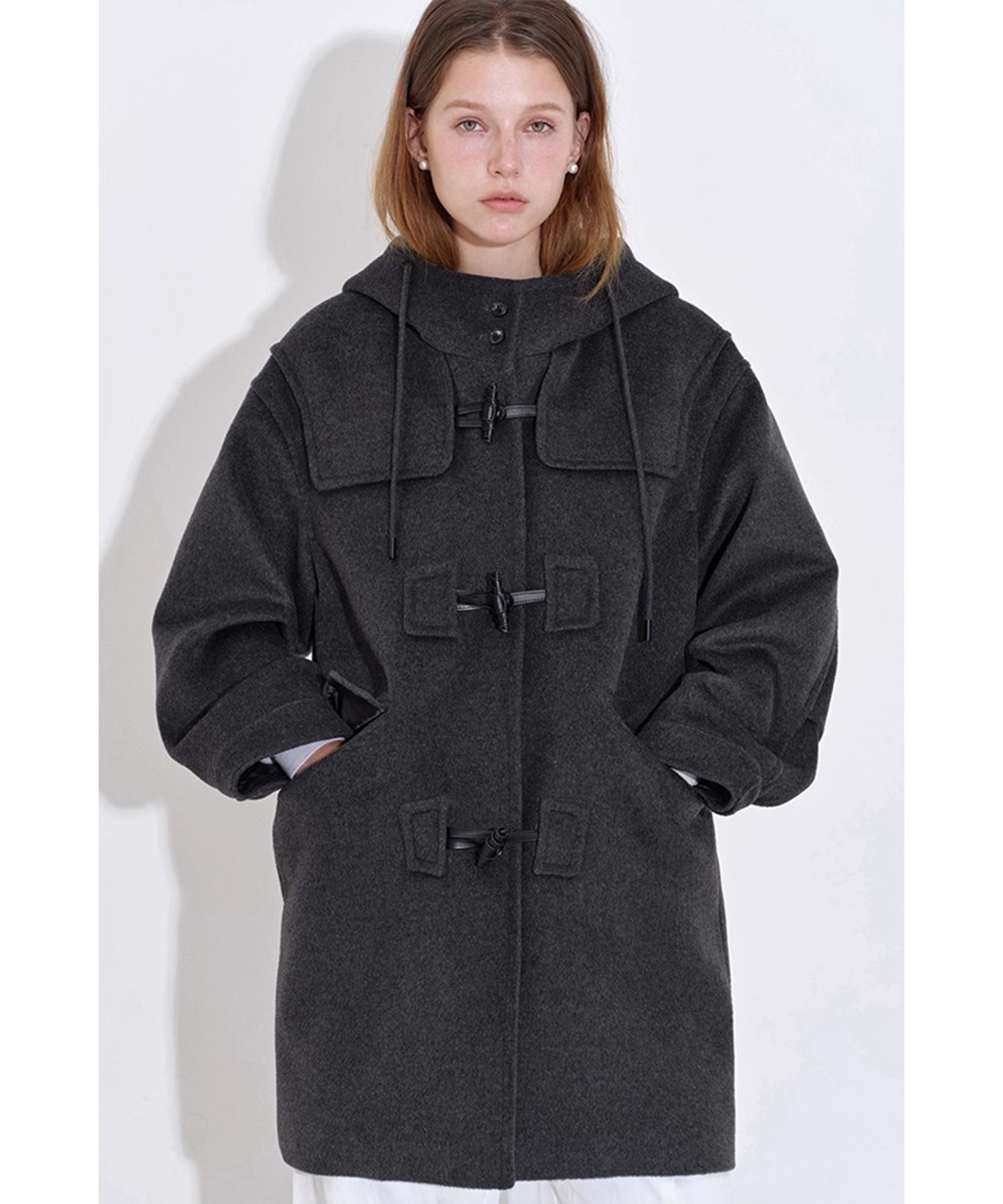 フード付き ウールダッフルミドルコート FD25W023【Fano Studios