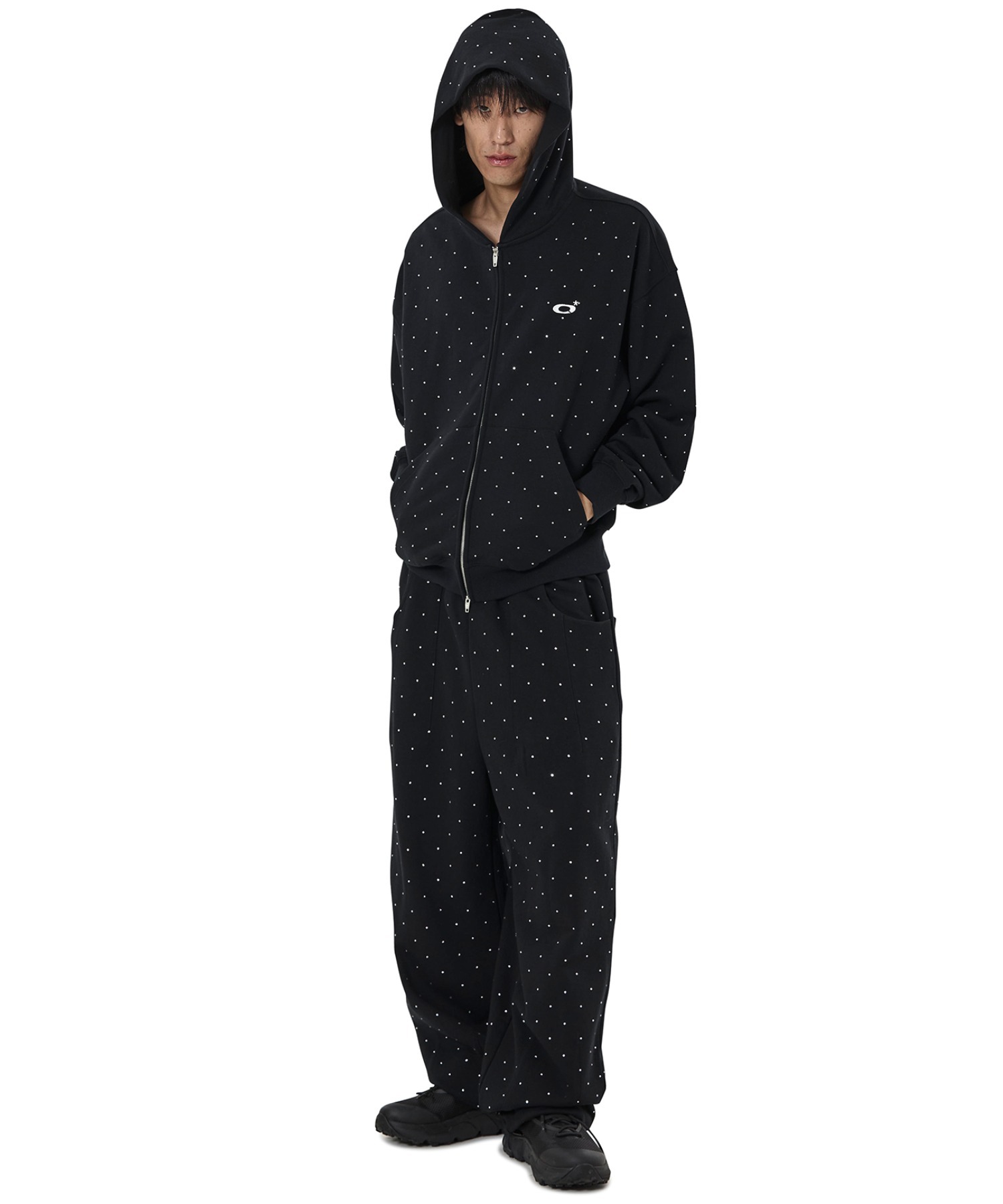 OY/オーワイ』CRYSTAL DOT HOODIE ZIP UP/クリスタルドットジップ